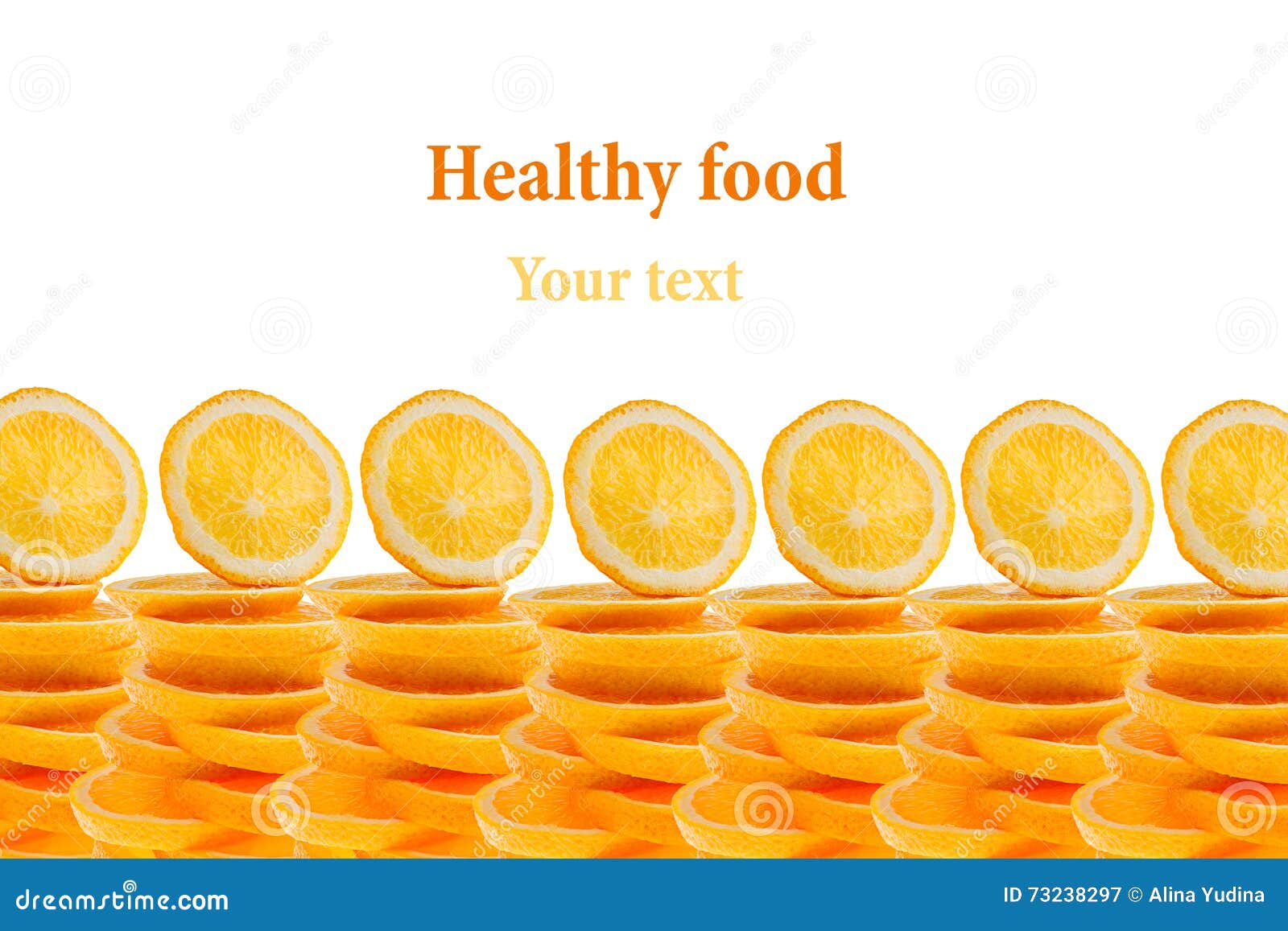 Pattern of Repeating Stacks of Sliced Oranges on a White Background