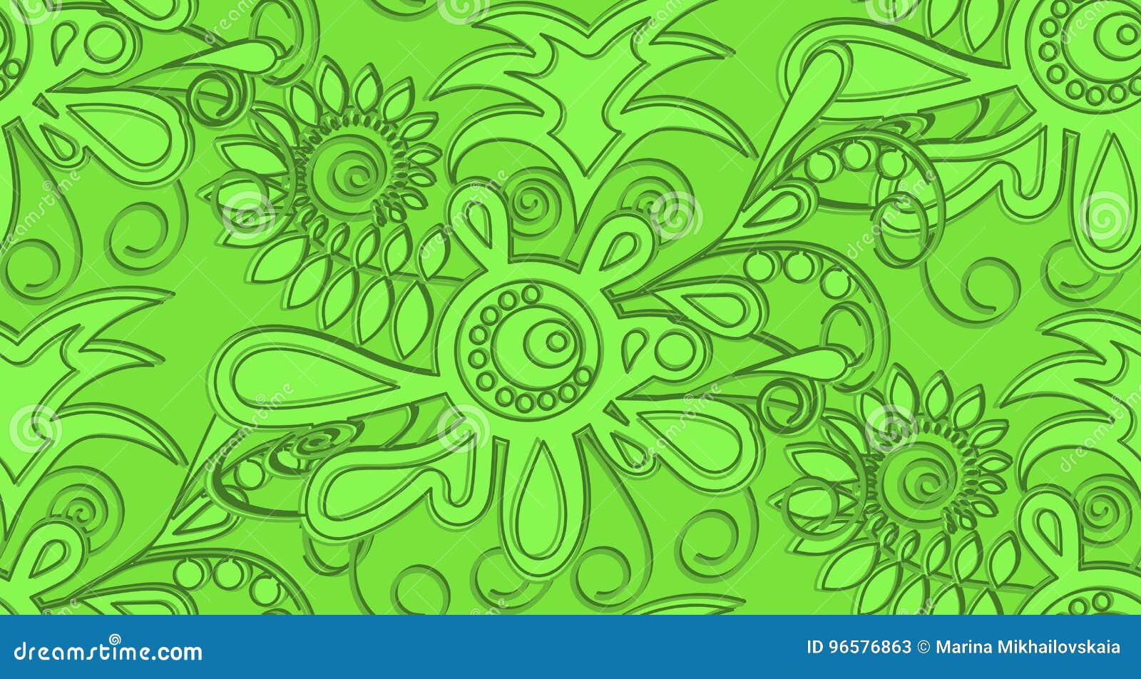 Pattern Seamless Relief Abstract in Green Tones. for Fabrics, Drapes