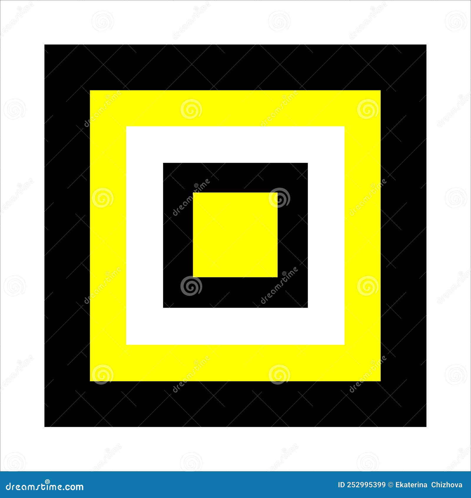 Pattern Square Black Yellow White on White Stock Vector Illustration of template, presentation