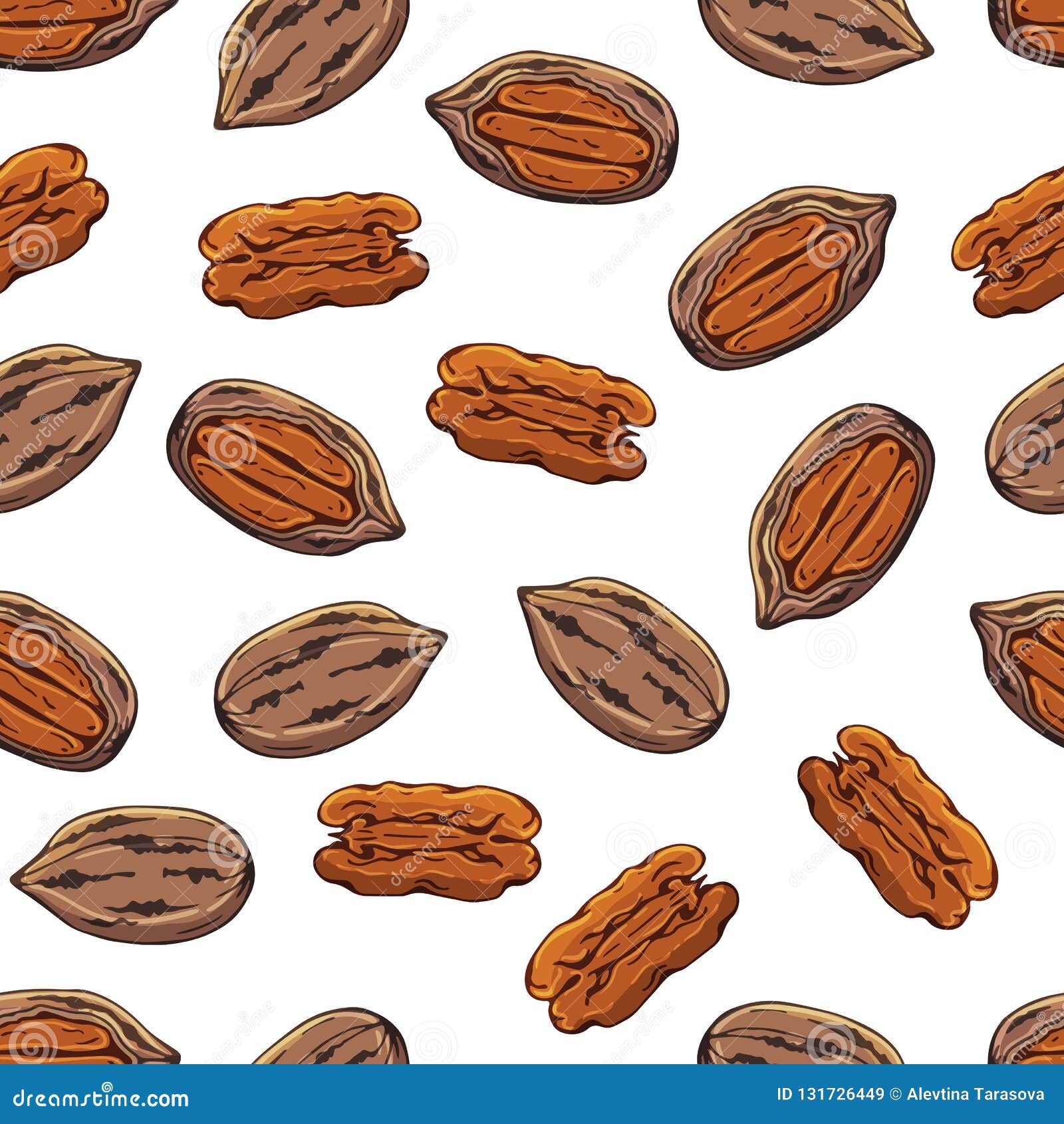 Pattern pecan stock vector. Illustration of cartoon - 131726449