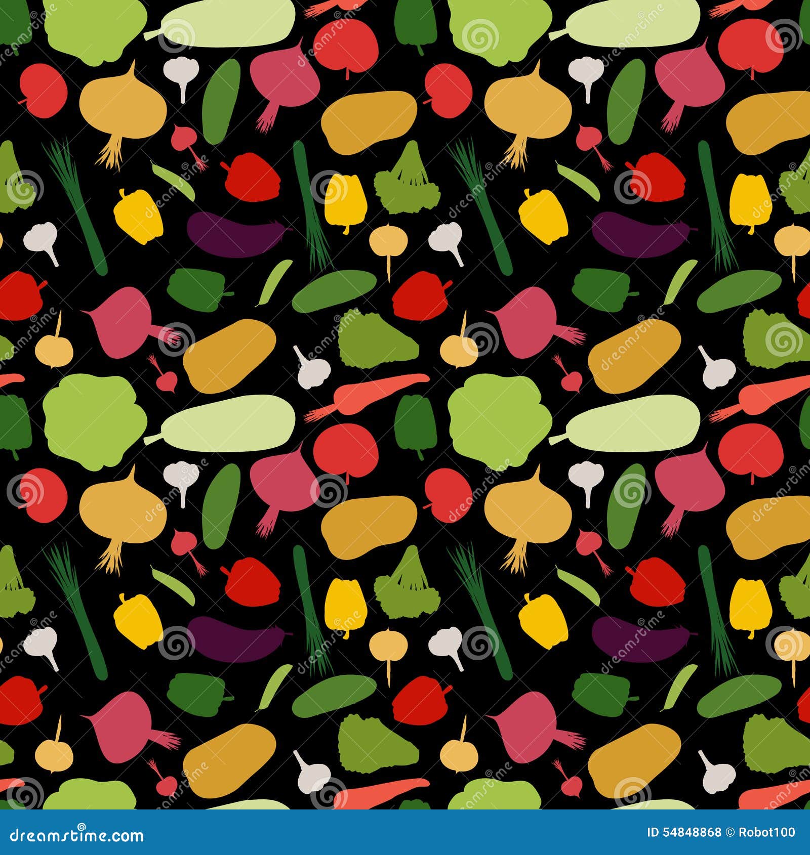 Pattern Vegetable Background. Vegetables Fresh Seamless Pattern Stock