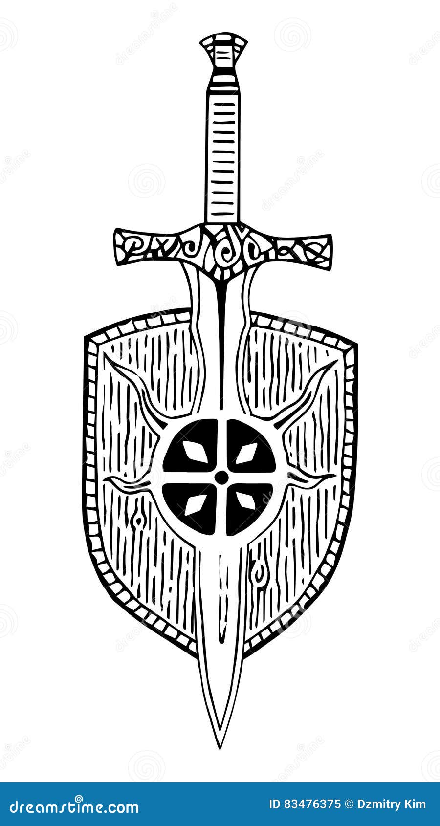 Pattern Viking Sword Shield Ancient Tattoo Black and White Stock Vector - Illustration of cross, pattern: 83476375 Pattern Viking Sword Shield Ancient Tattoo Black and White Stock Vector - Illustration of cross, pattern: 83476375