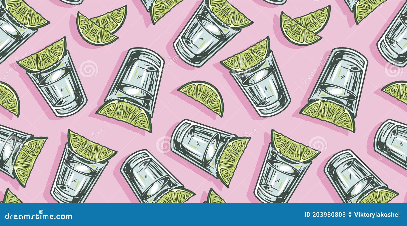 Pattern Wallpaper of Cocktail Tequila Bar Design Stock Vector -  Illustration of shot, vector: 203980803