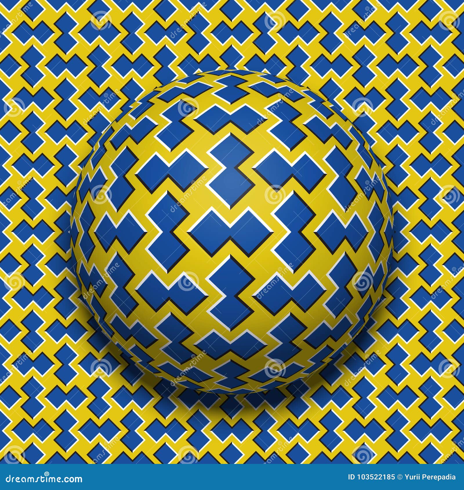 Patterned Ball Rolling Along the Same Surface. Abstract Vector Optical