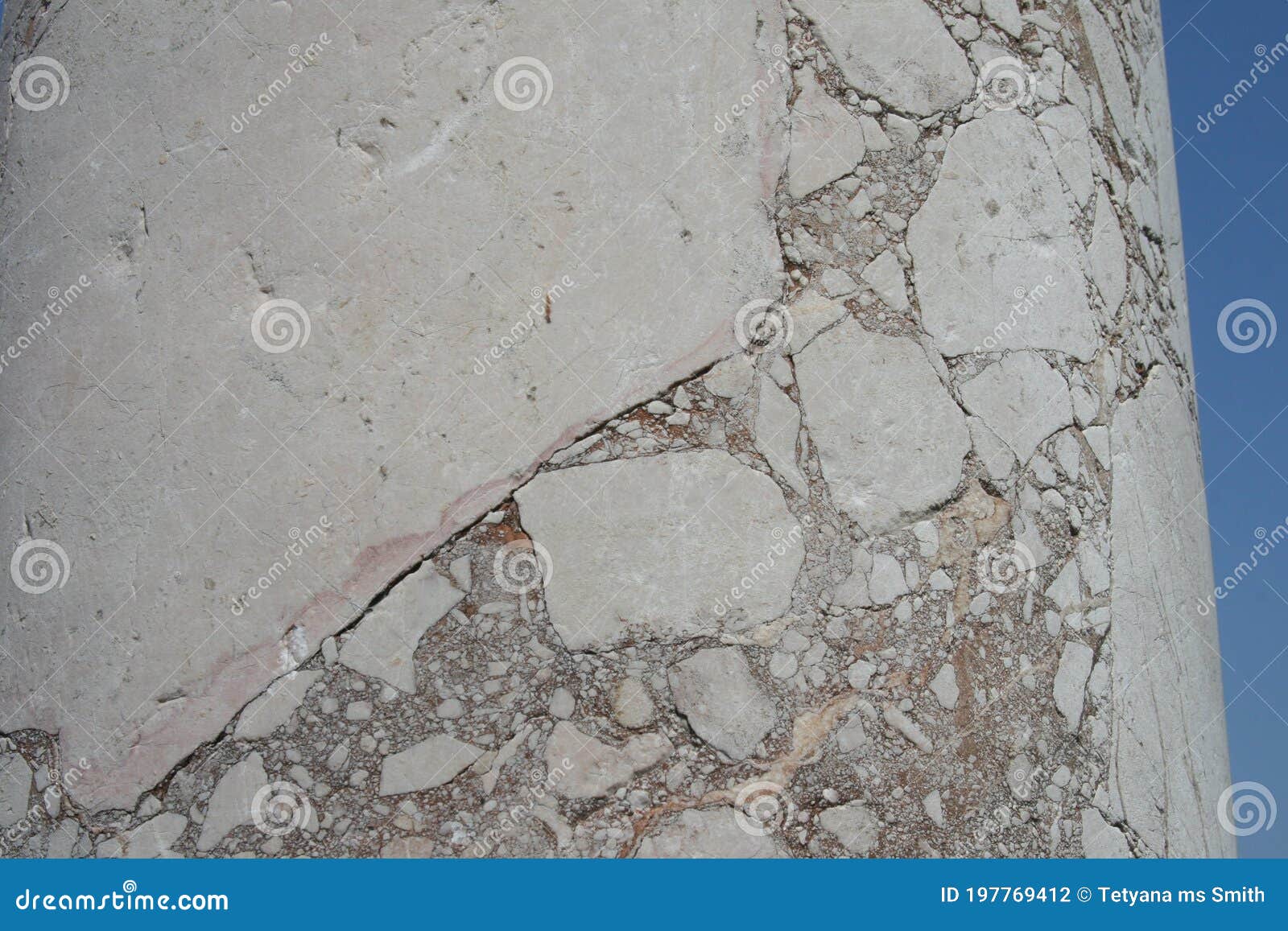 patterned cracks on an old column
