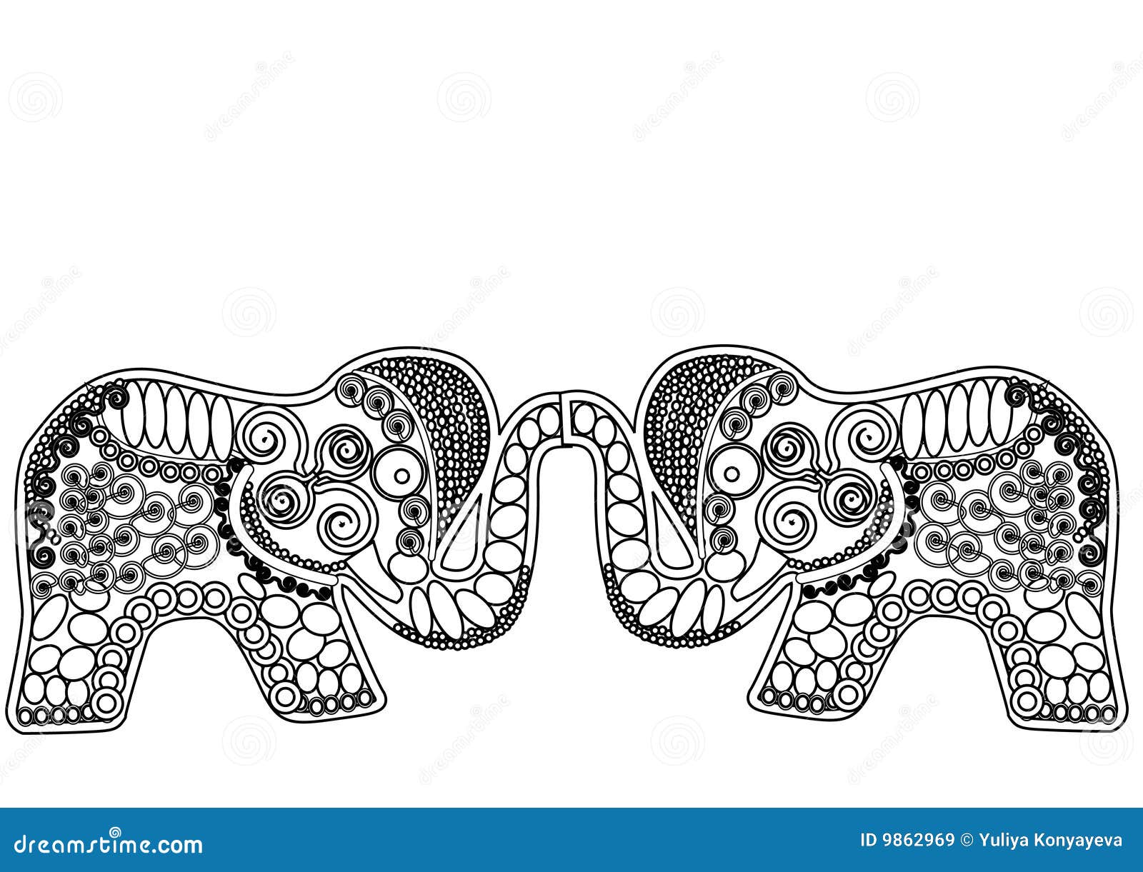 Patterned Elephants Luck Royalty Free Stock Images Image 9862969