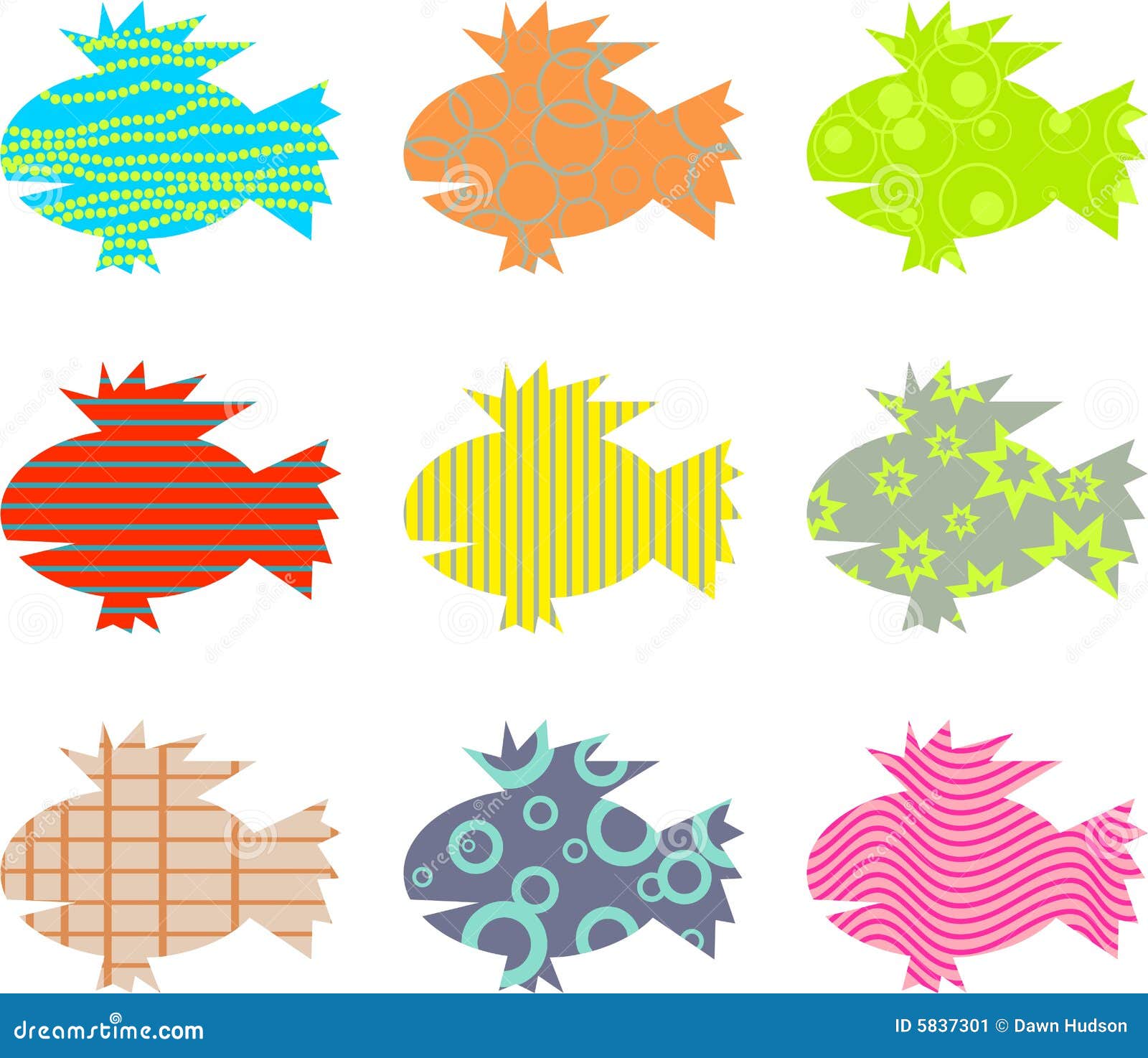 Artistic abstract patterned fish wallpaper background design