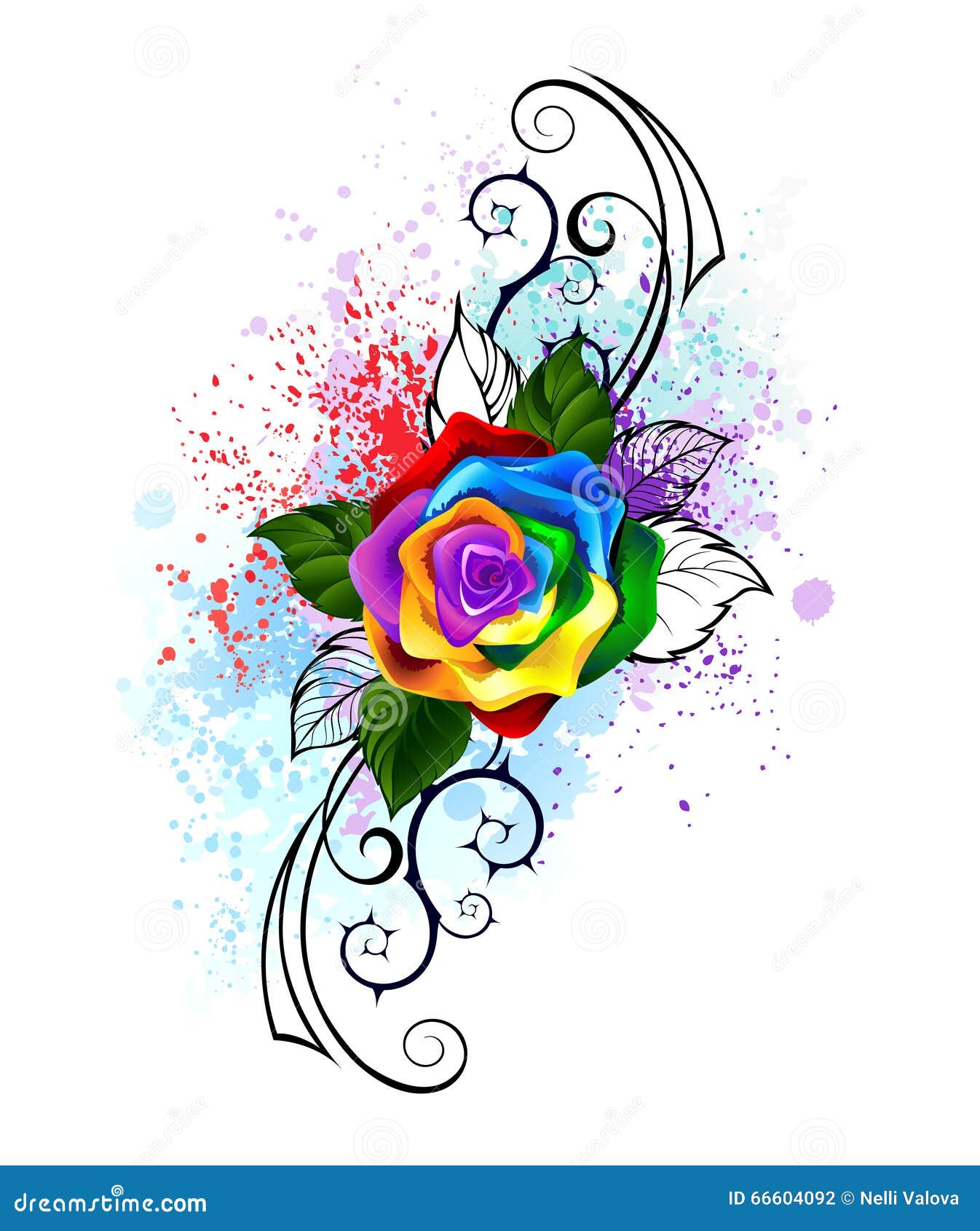 Rainbow Rose Tattoo  Tat2o