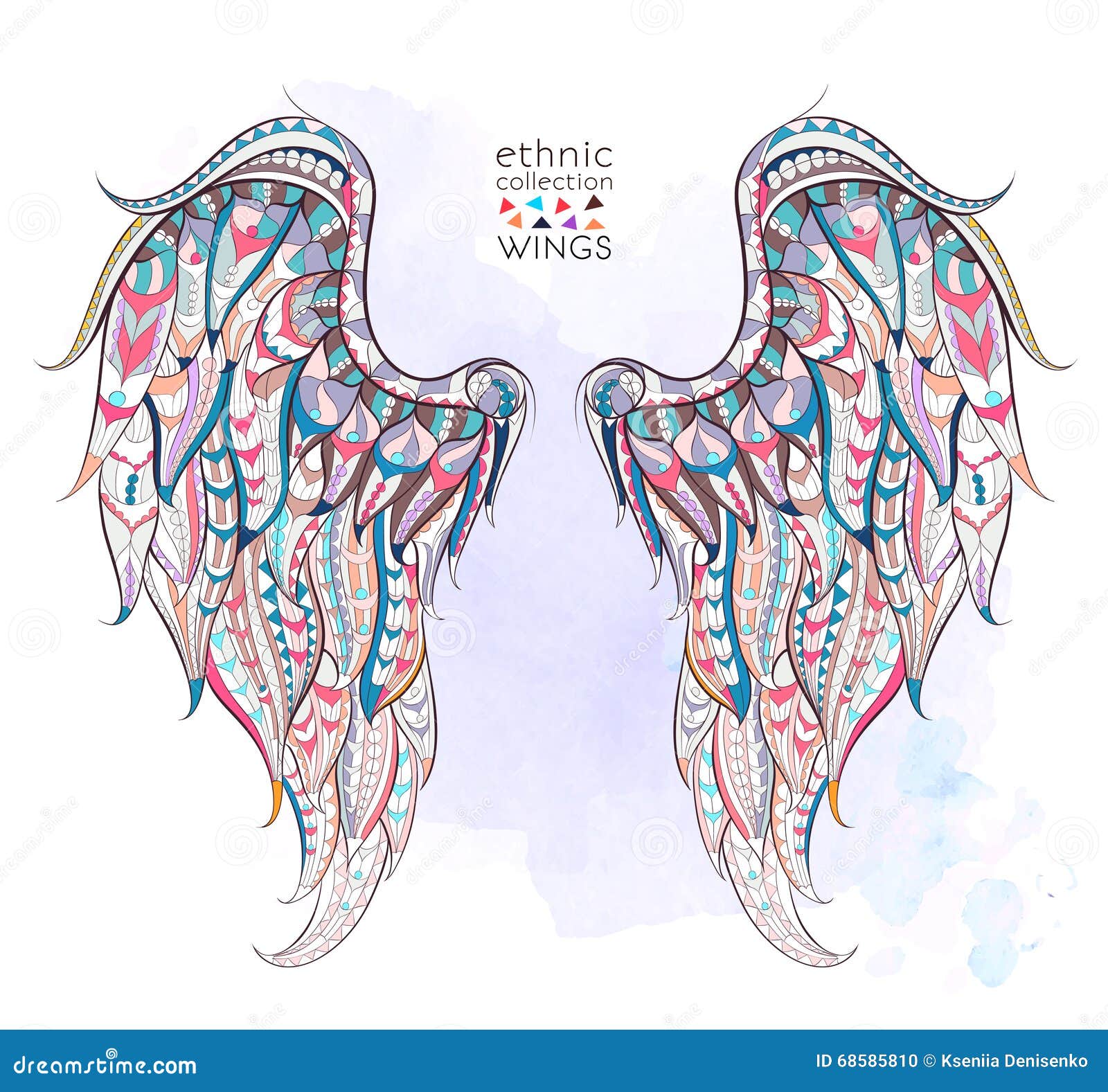 Download Patterned Wings Stock Vector - Image: 68585810