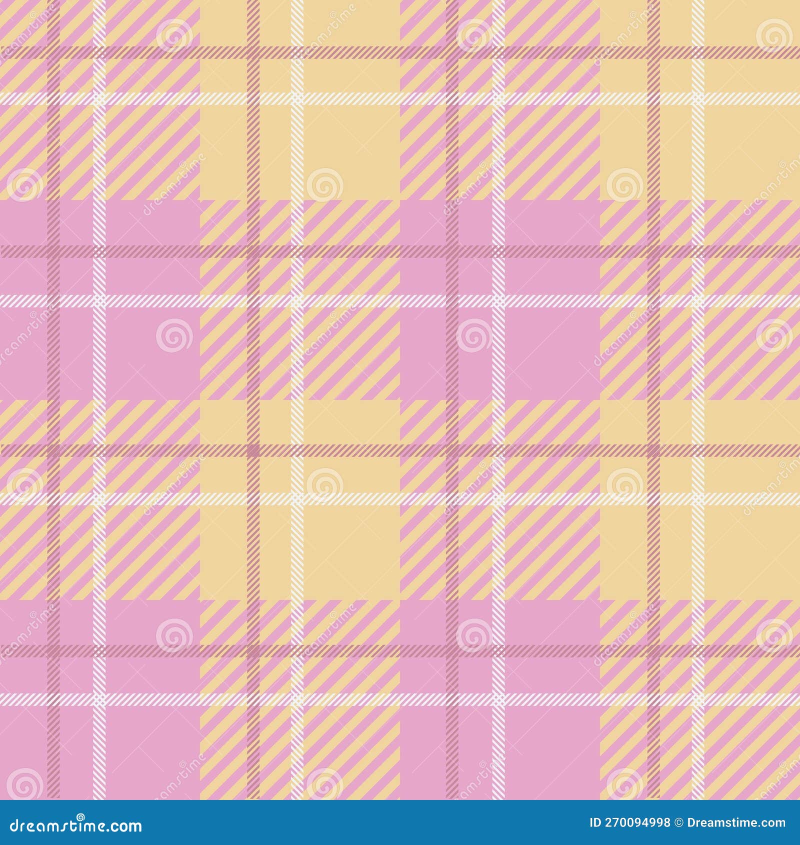 Tartan Seamless Pattern, Yellow and Pink Stock Illustration