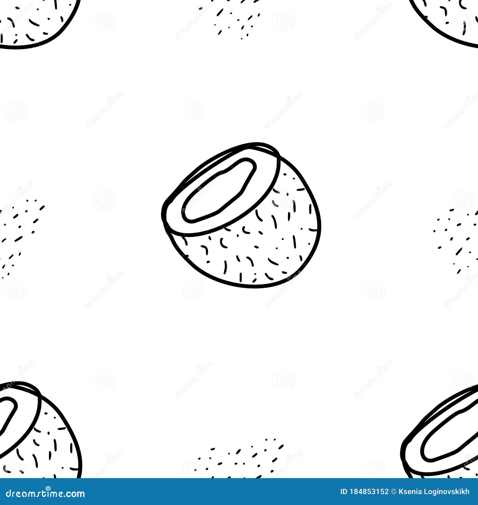 patterns coconut hand drawn doodle style 