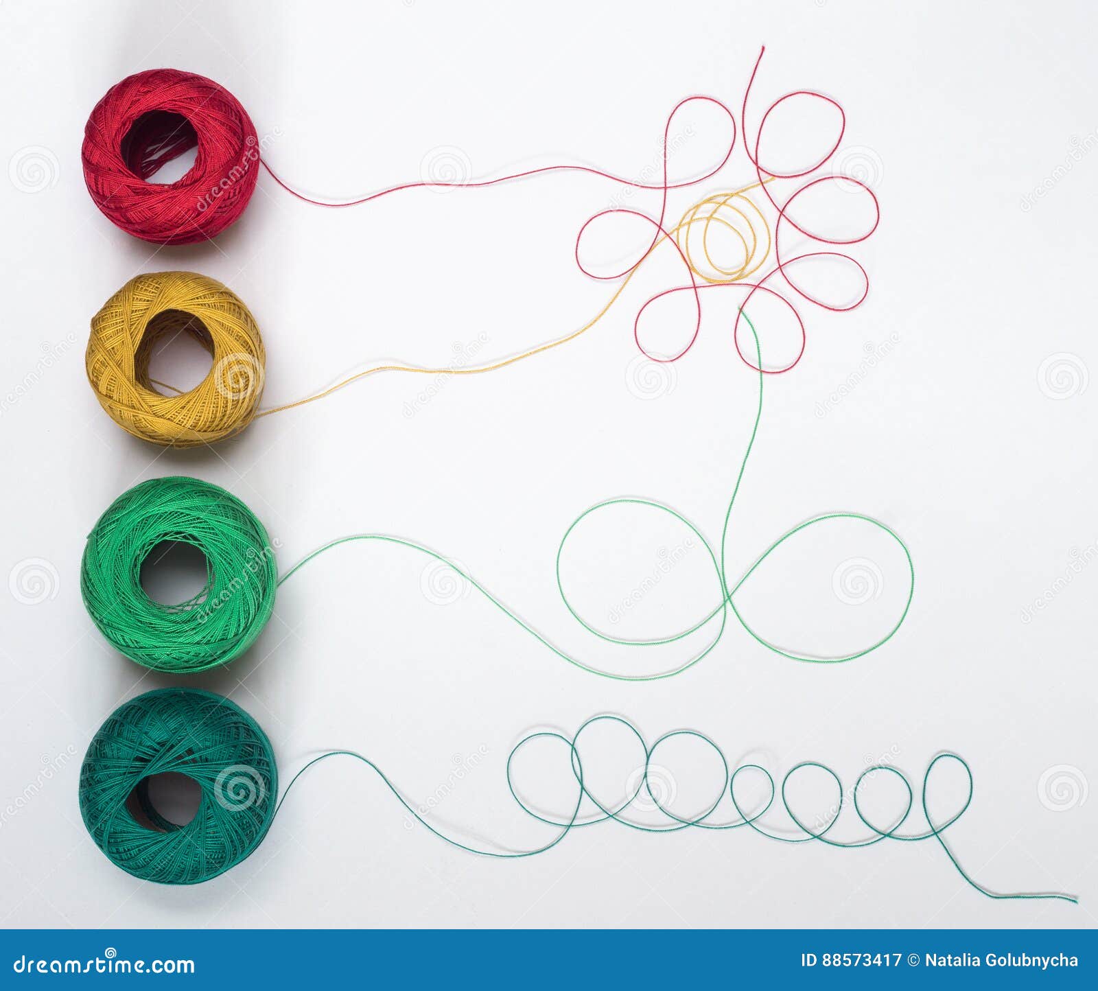 Patterns from Multicolored Threads with Tangles Stock Image Image of