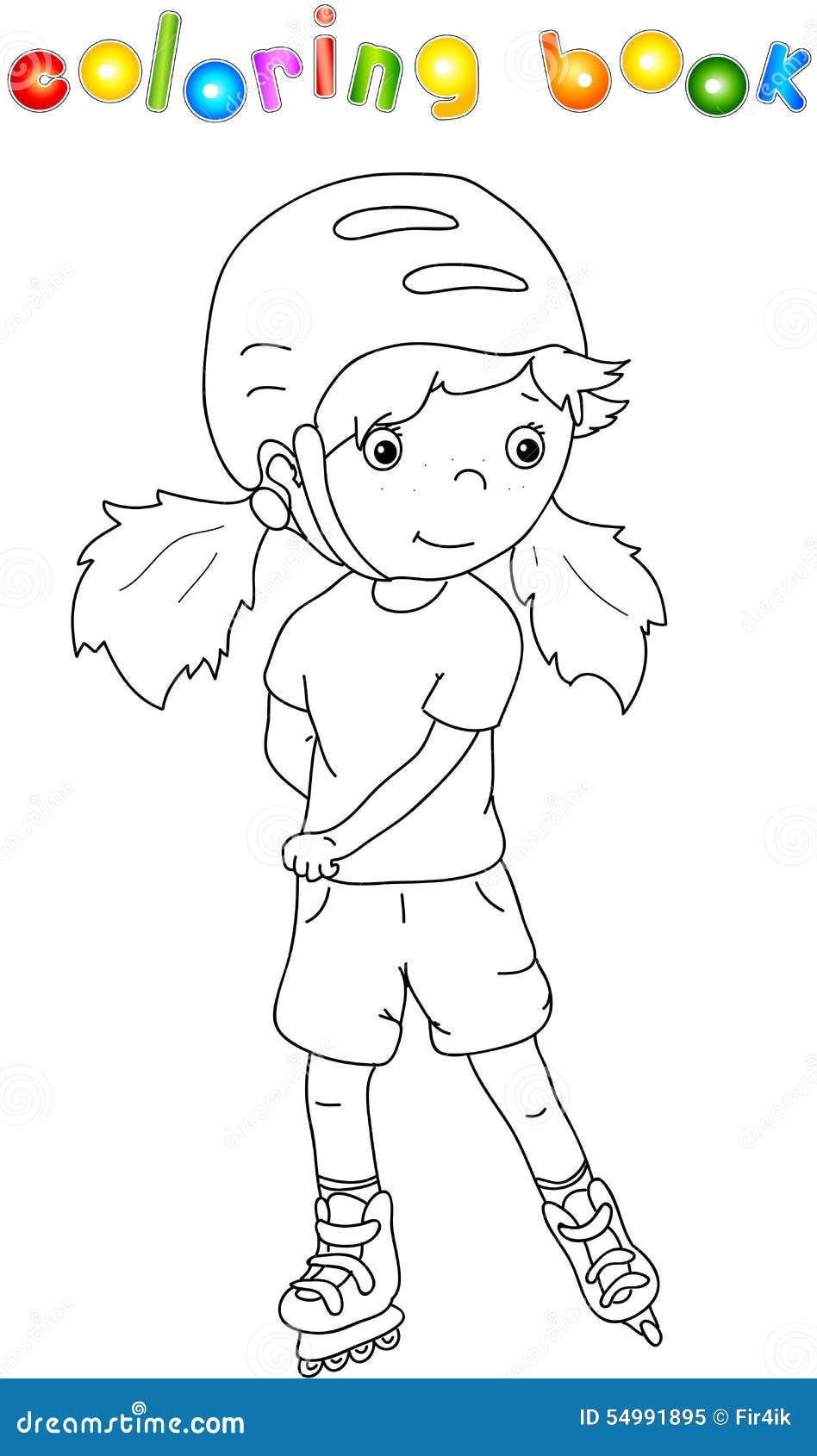 Pattinaggio a rotelle della ragazza nel casco Libera da Diritti