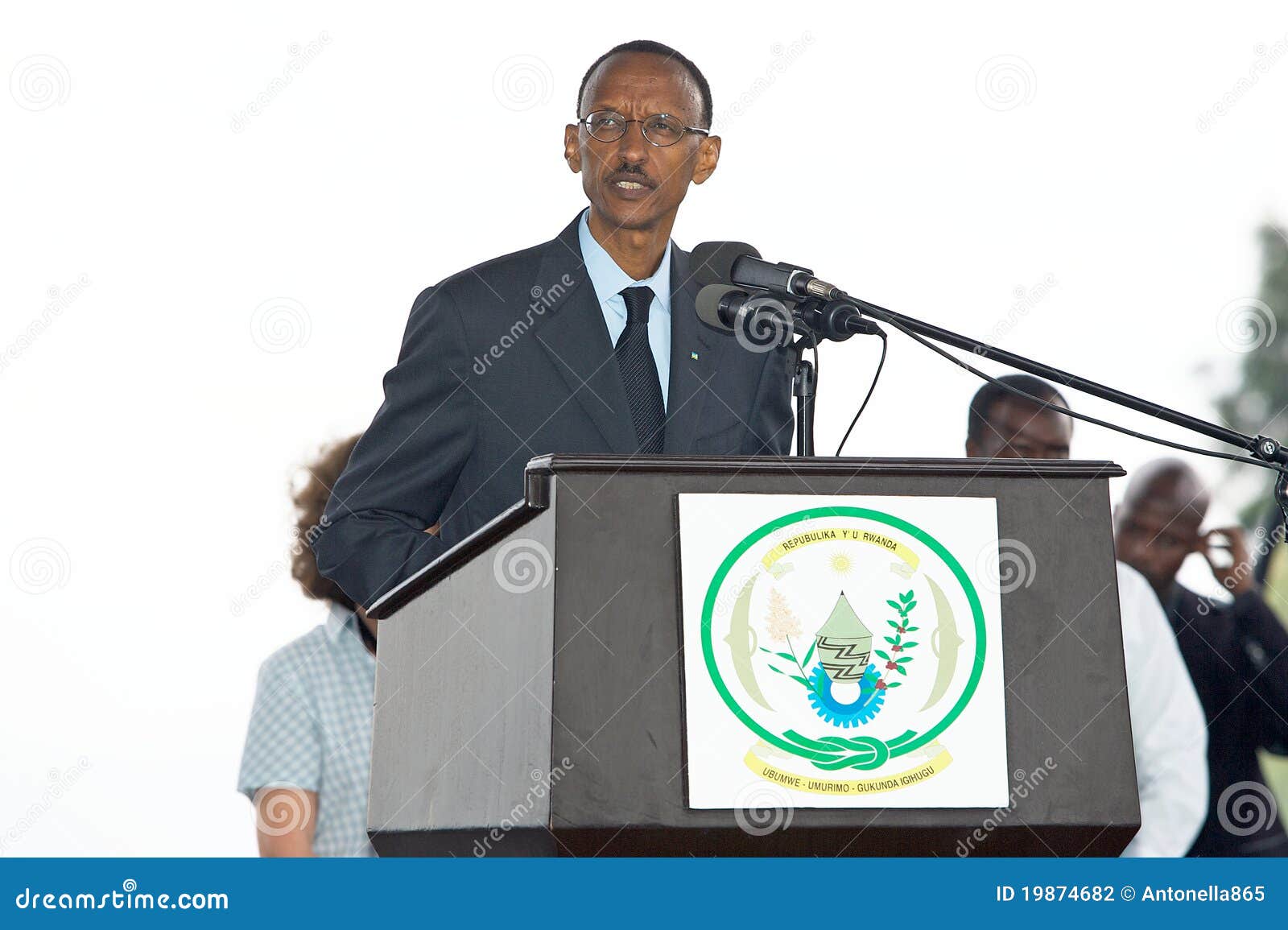 Paul Kagame, President of the Republic of Rwanda. The President of Rwanda Paul Kagame performed the opening speach at the Kwita Izina ceremony, June 5th 2010, Kinigi, Rwanda: the ceremony of giving a name to a new born baby commonly known as â€œKwita Izinaâ€ has been part of the Rwandan tradition for centuries. This ceremony has also been used for past 3 decades now to give names to new born gorillas. The names attributed to the gorillas play a great part in the program of monitoring of each individual and gorilla groups in its habitat.