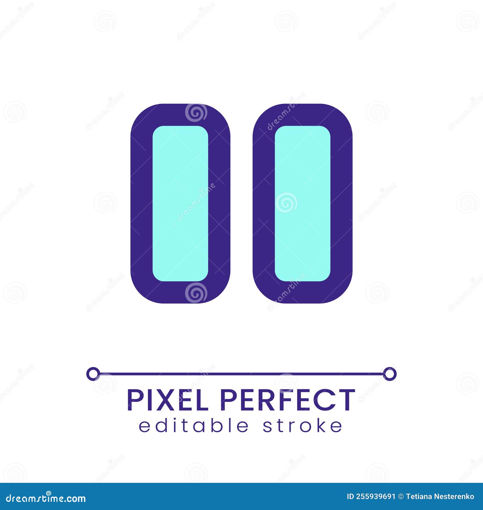 pause pixel perfect rgb color ui icon