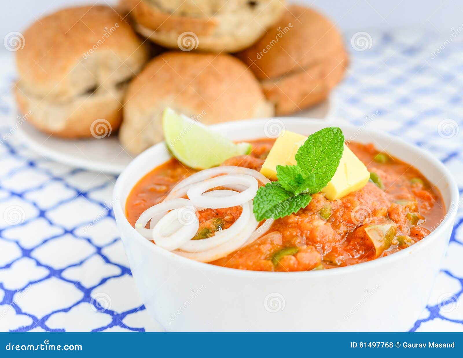 Pav Bhaji stock photo. Image of food, cuisine, masala 81497768