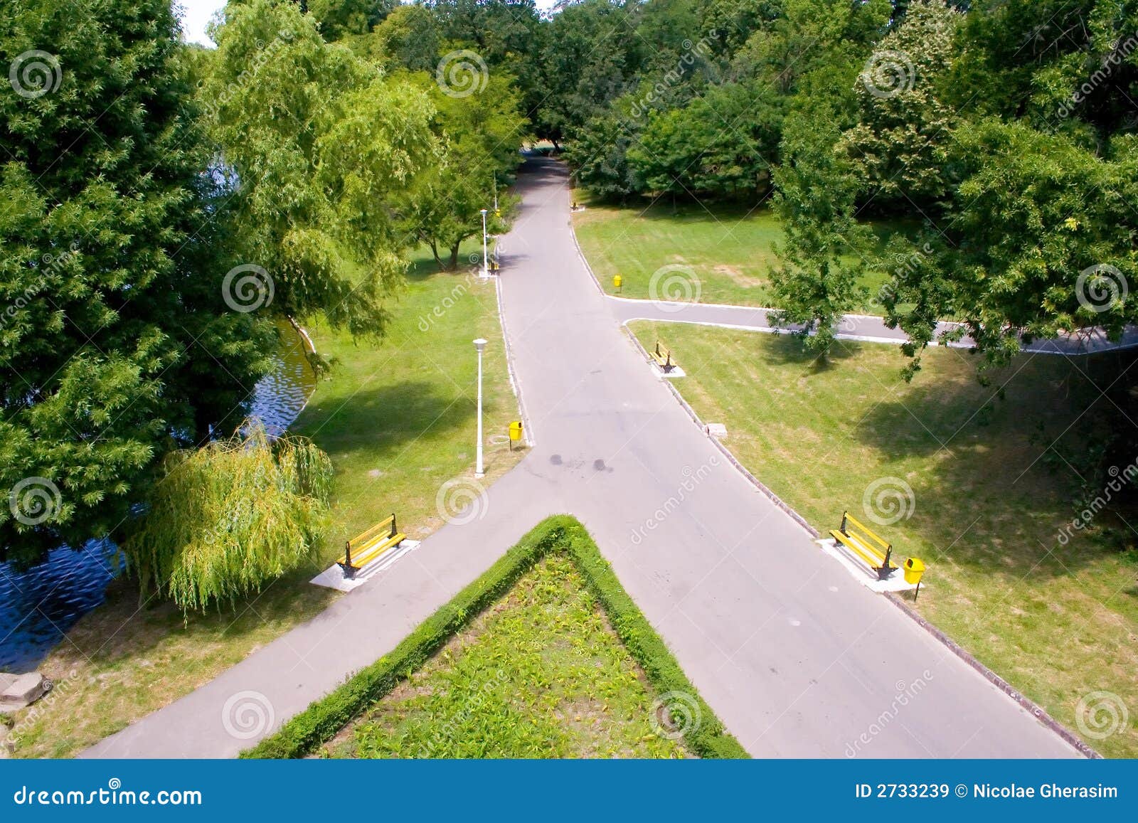 paved pathways in park