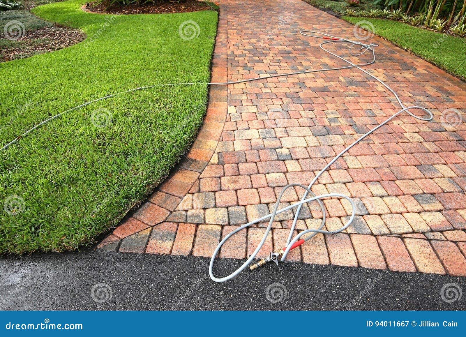 paver driveway professionally cleaned