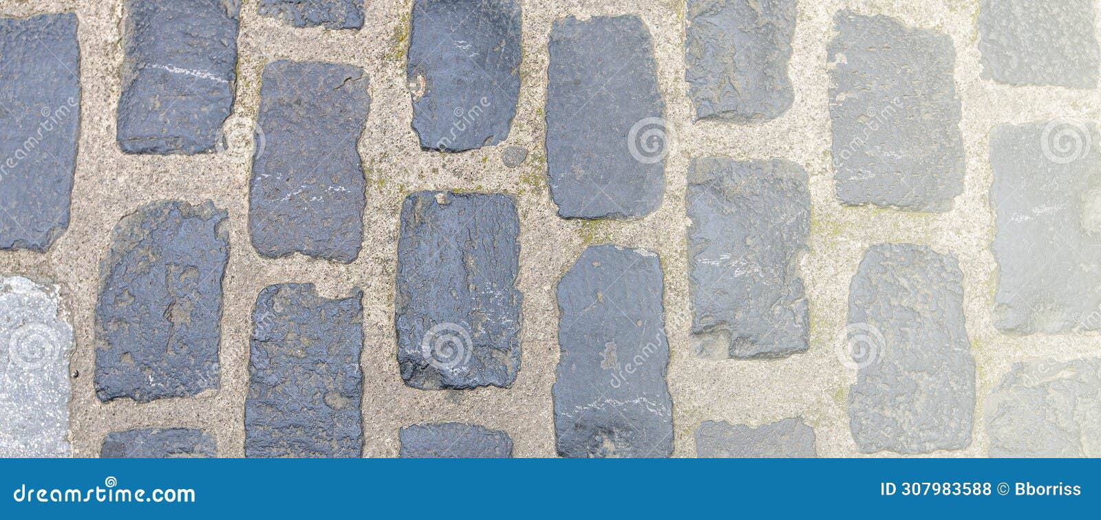 paving blocks made of asymmetrical stone with copy space
