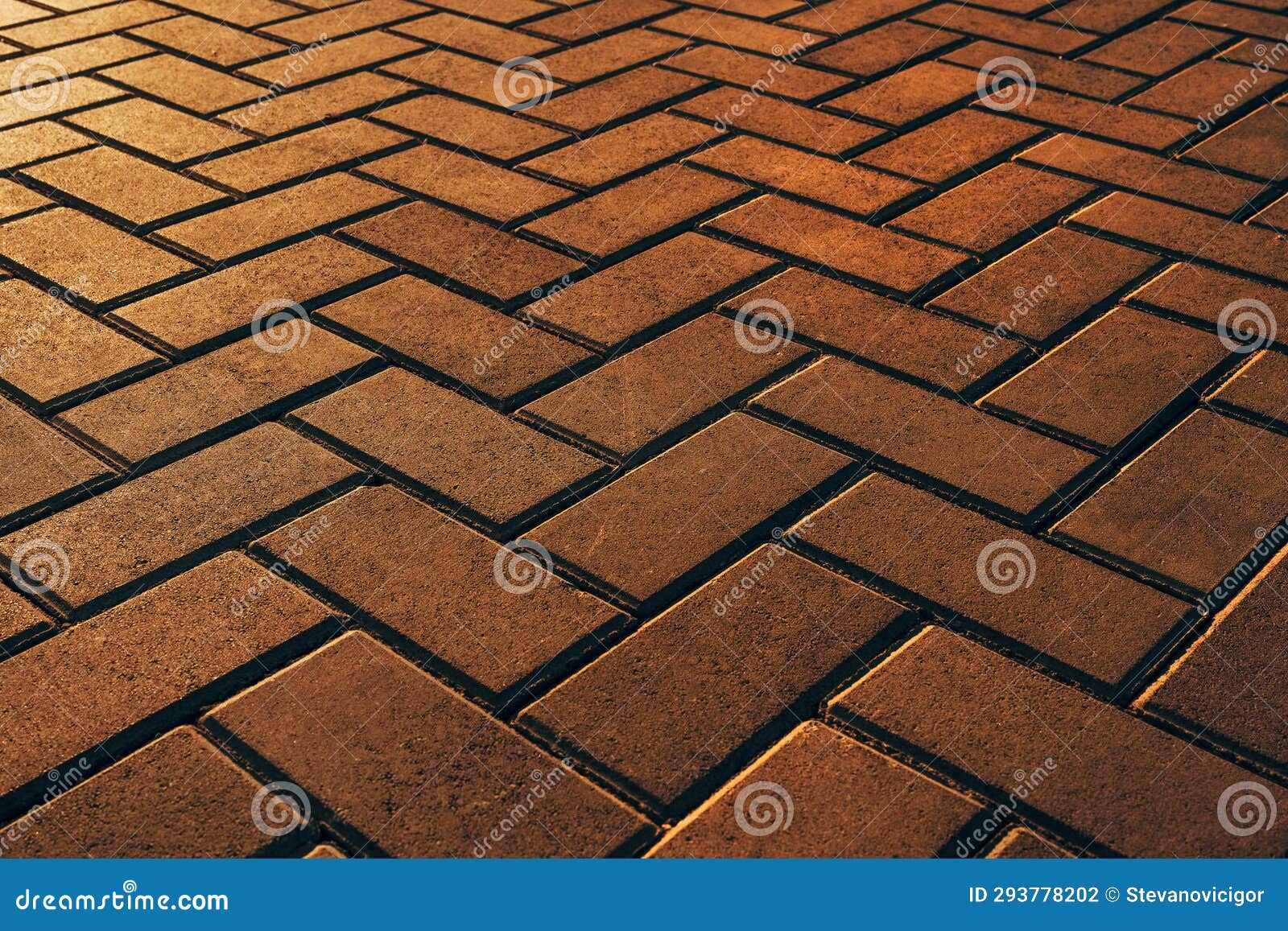 Paving Bricks in Diminishing Perspective As Abstract Background Stock
