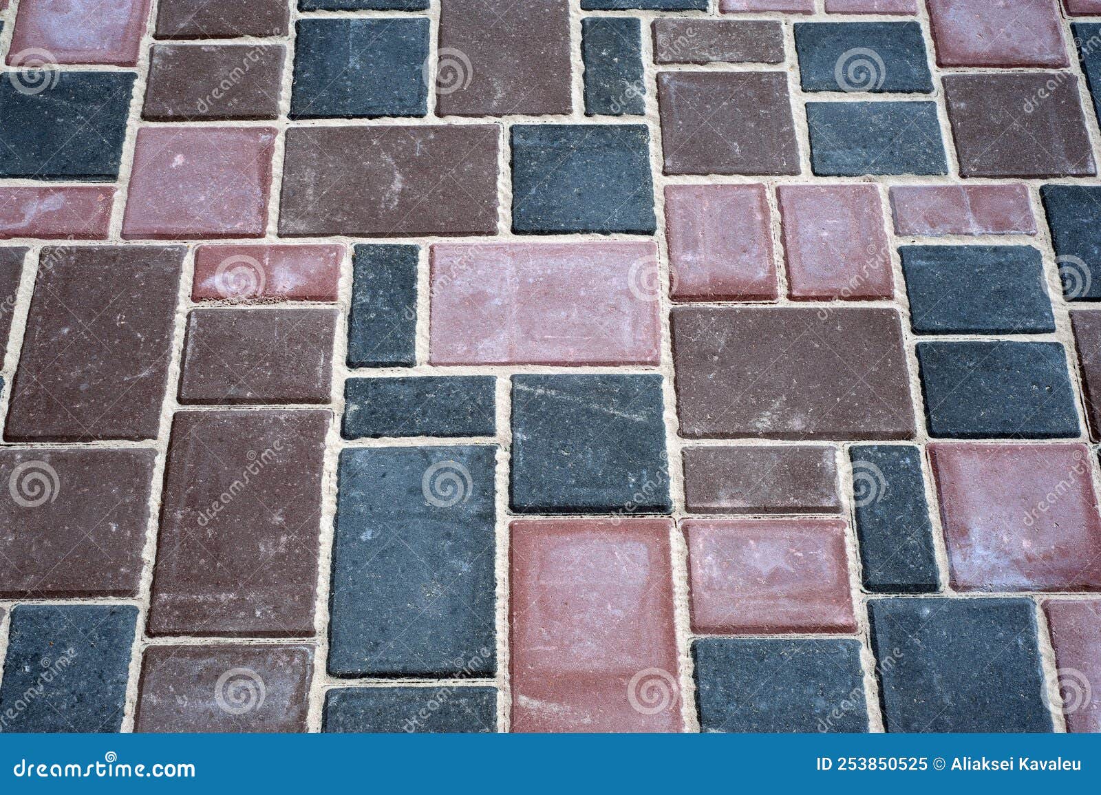 Paving Slabs of Different Colors and Shapes.Texture of Different
