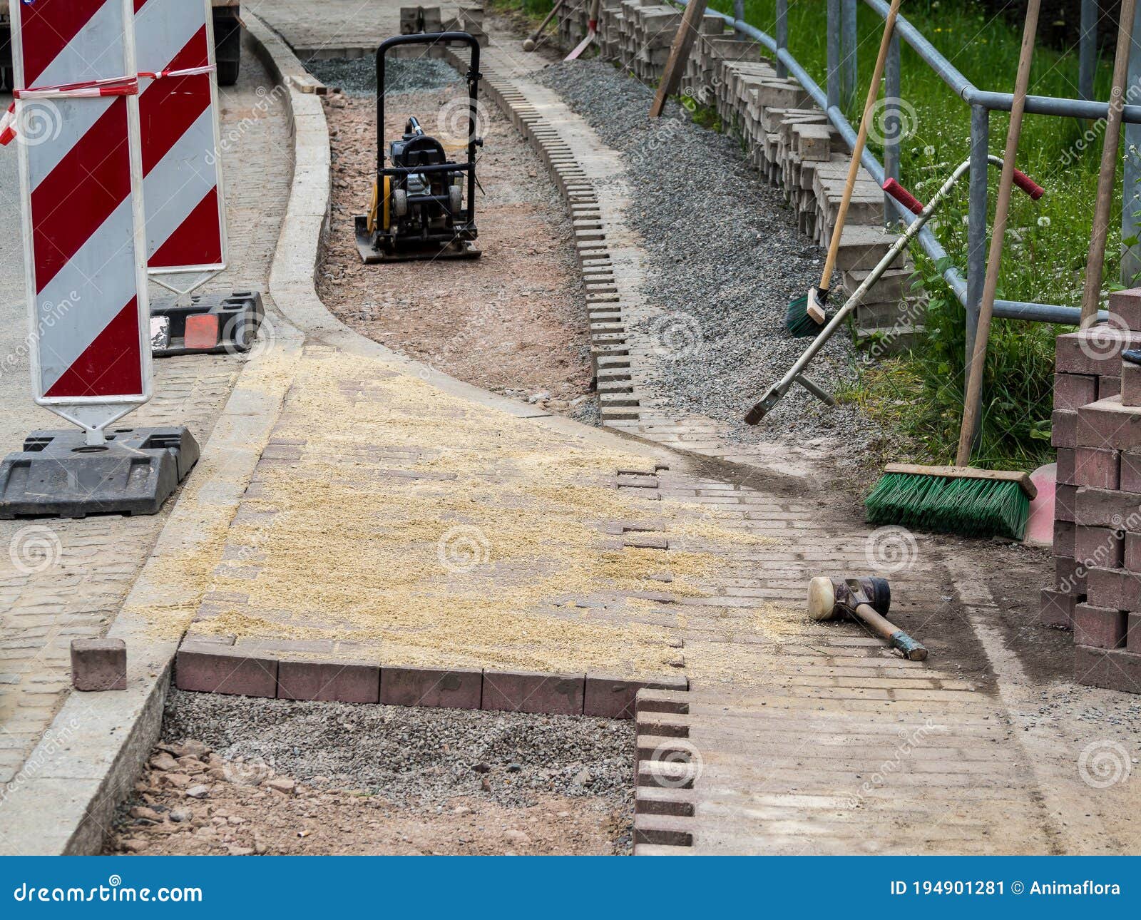 Paving Work in Road Construction Construction Site Stock Image Image