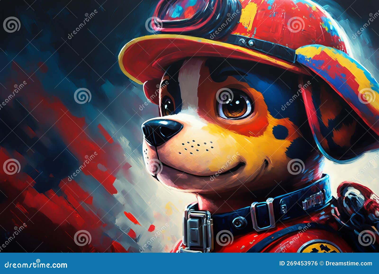 paw patrol chese abstract background acryl painting. generative ai