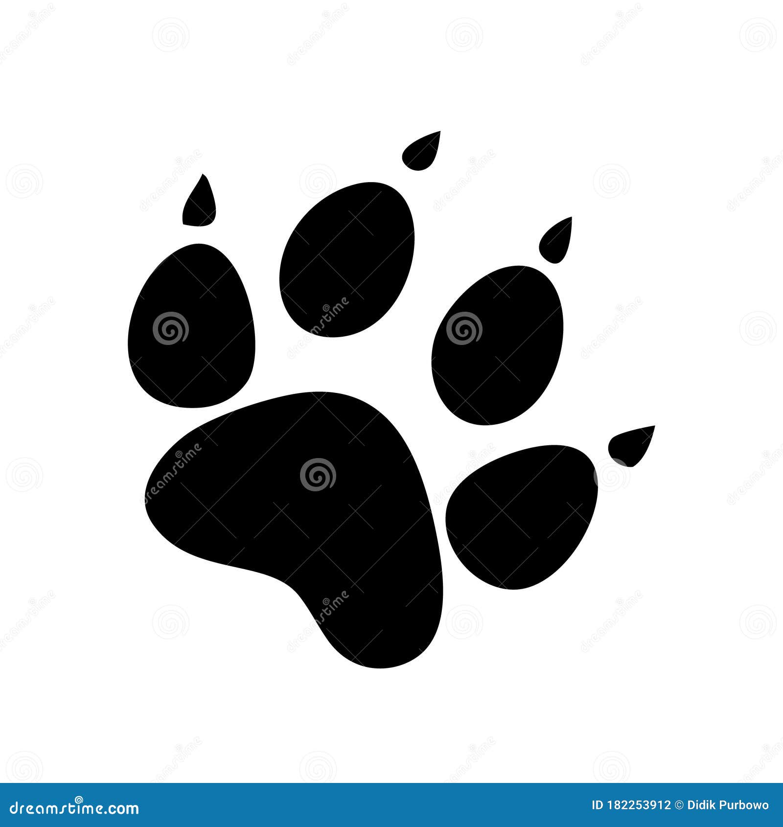 Paw Print on White Background. Flat Style. Dog, Cat, Beer Paw Stock Vector - Illustration of colorful, 182253912