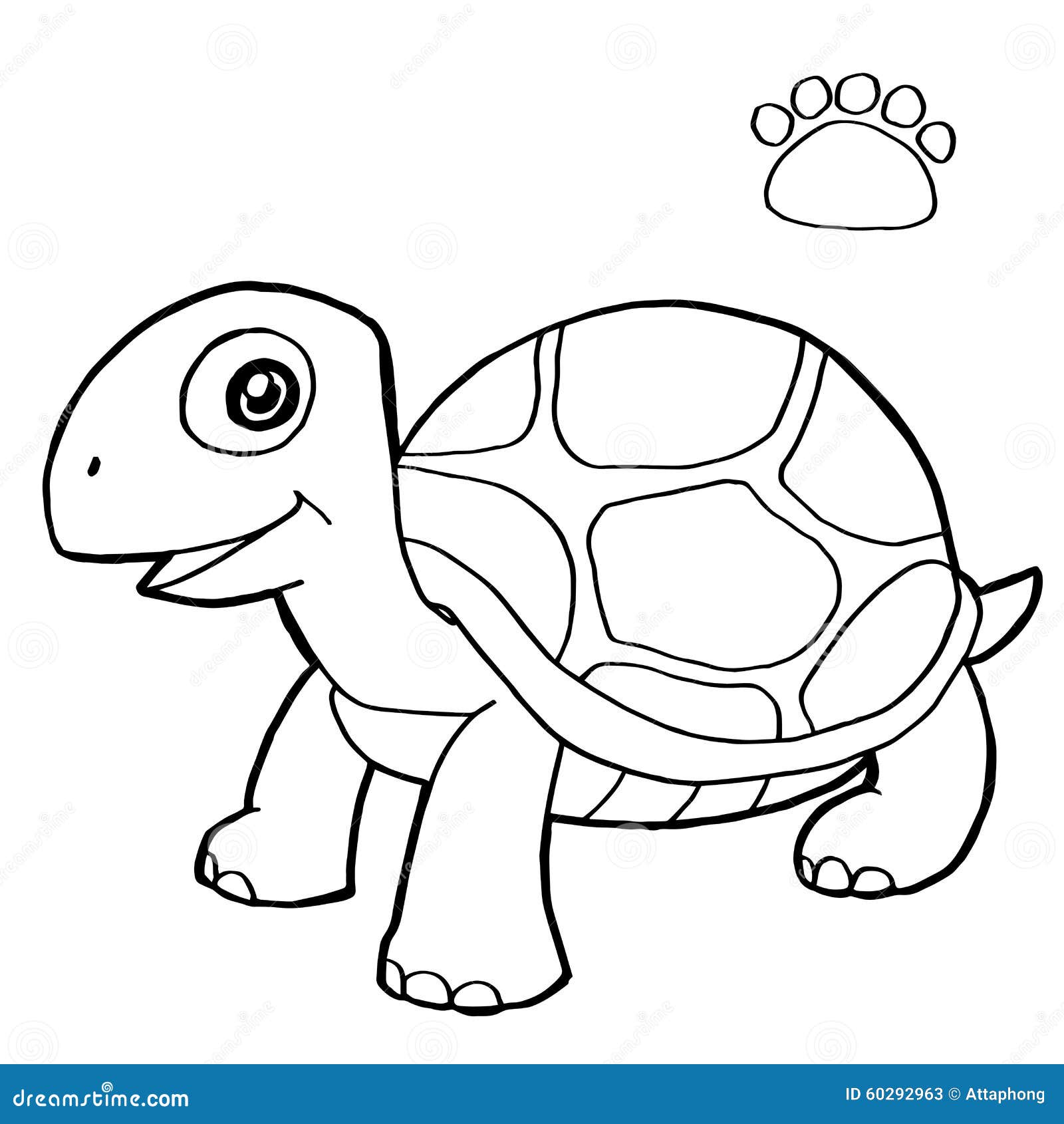 paw print turtle coloring pages vector image 60292963