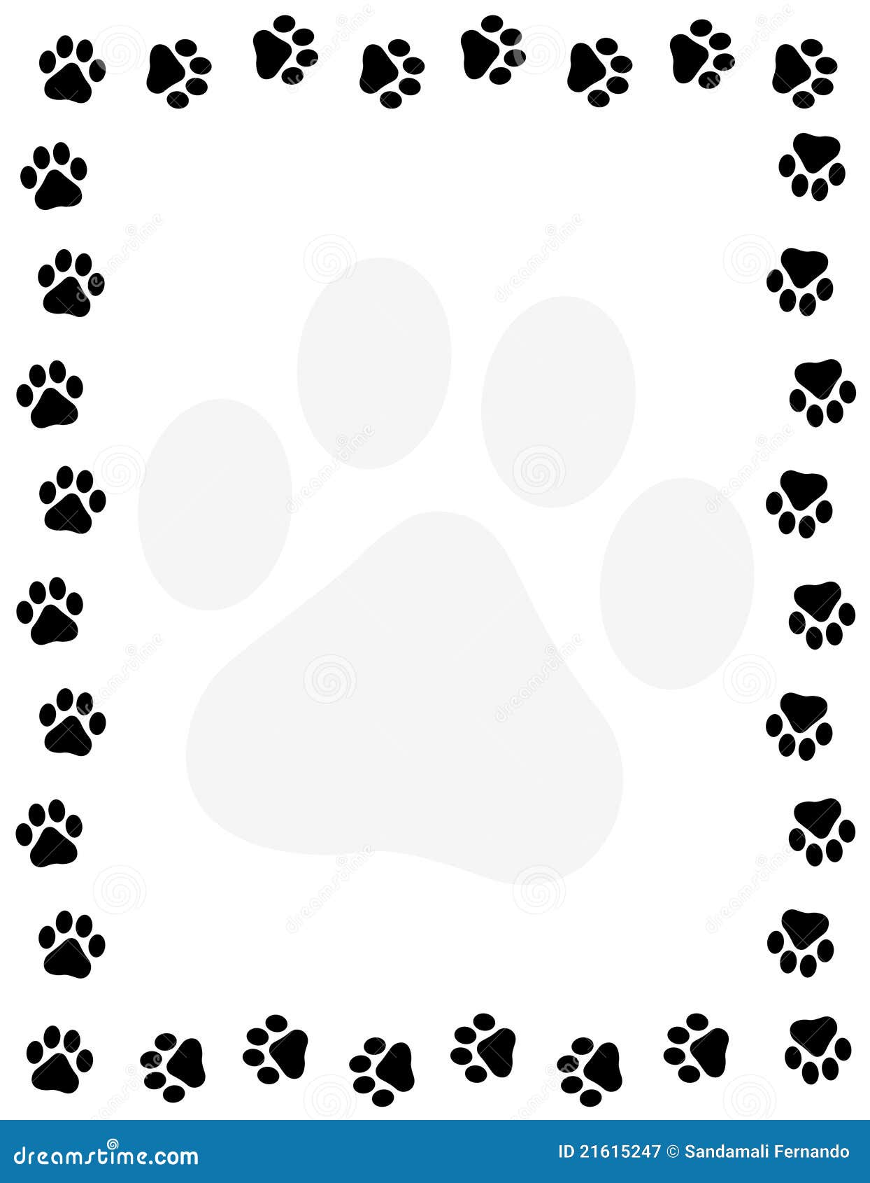 clip art borders dogs paw prints bones - photo #26