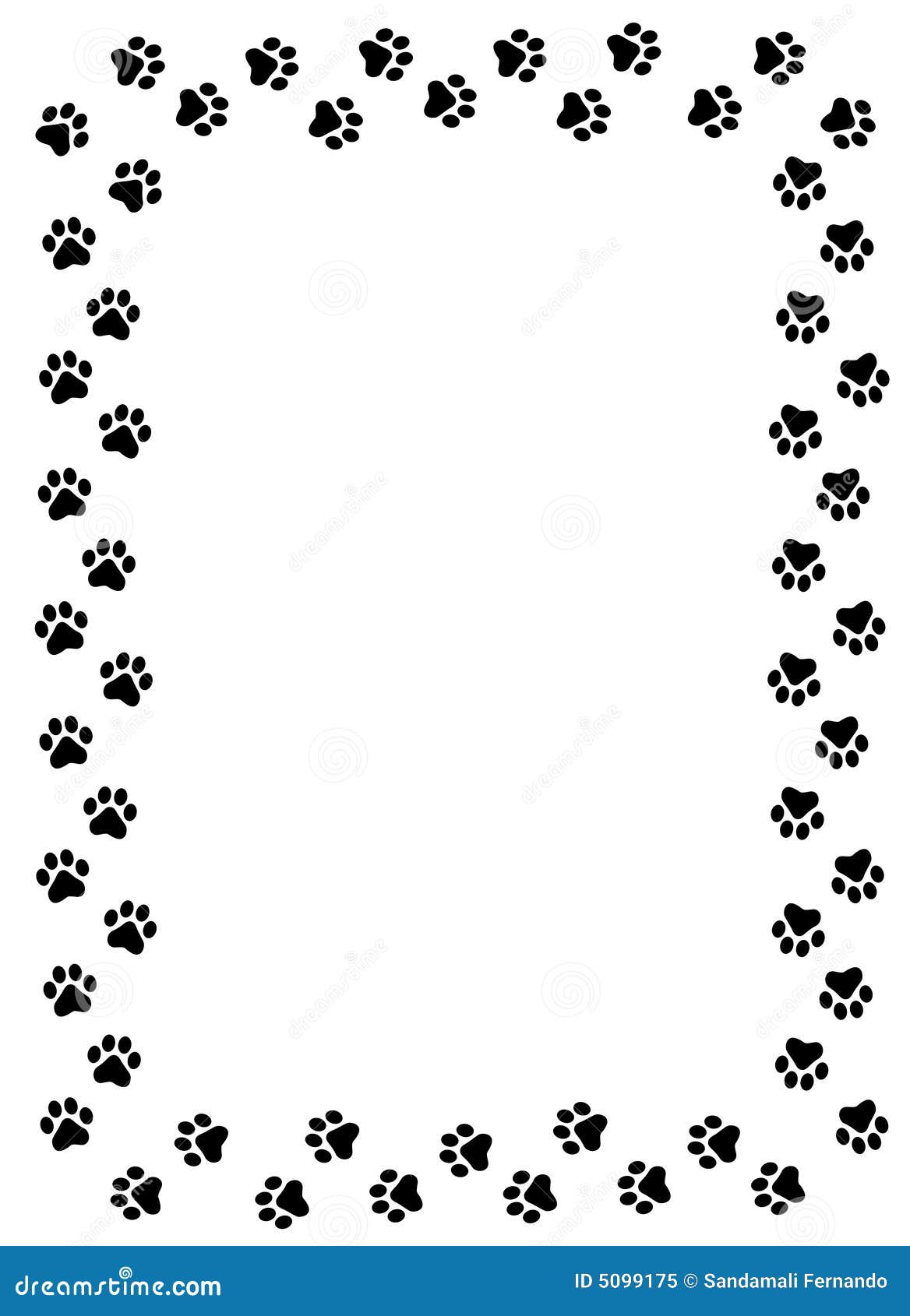 Hviske evig Mellemøsten Paw prints border stock vector. Illustration of cartoon - 5099175