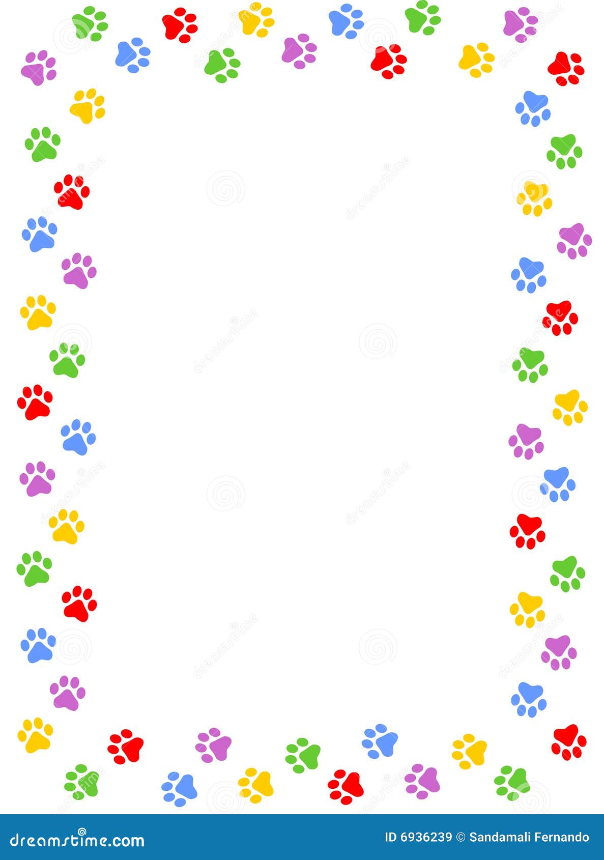 Paw Prints Border Royalty Free Stock Images - Image: 6936239