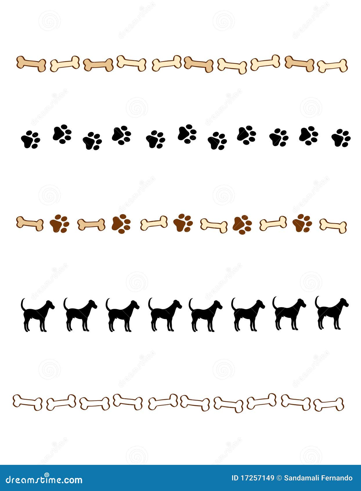 clip art borders dogs paw prints bones - photo #16