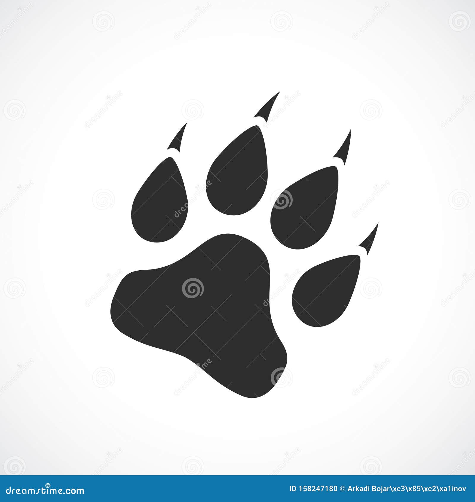 Paw silhouette vector icon stock vector. Illustration of ...