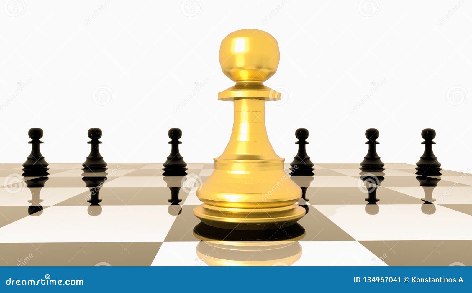 Ruling The Game 3d Chess King And Pawn Leadership Background