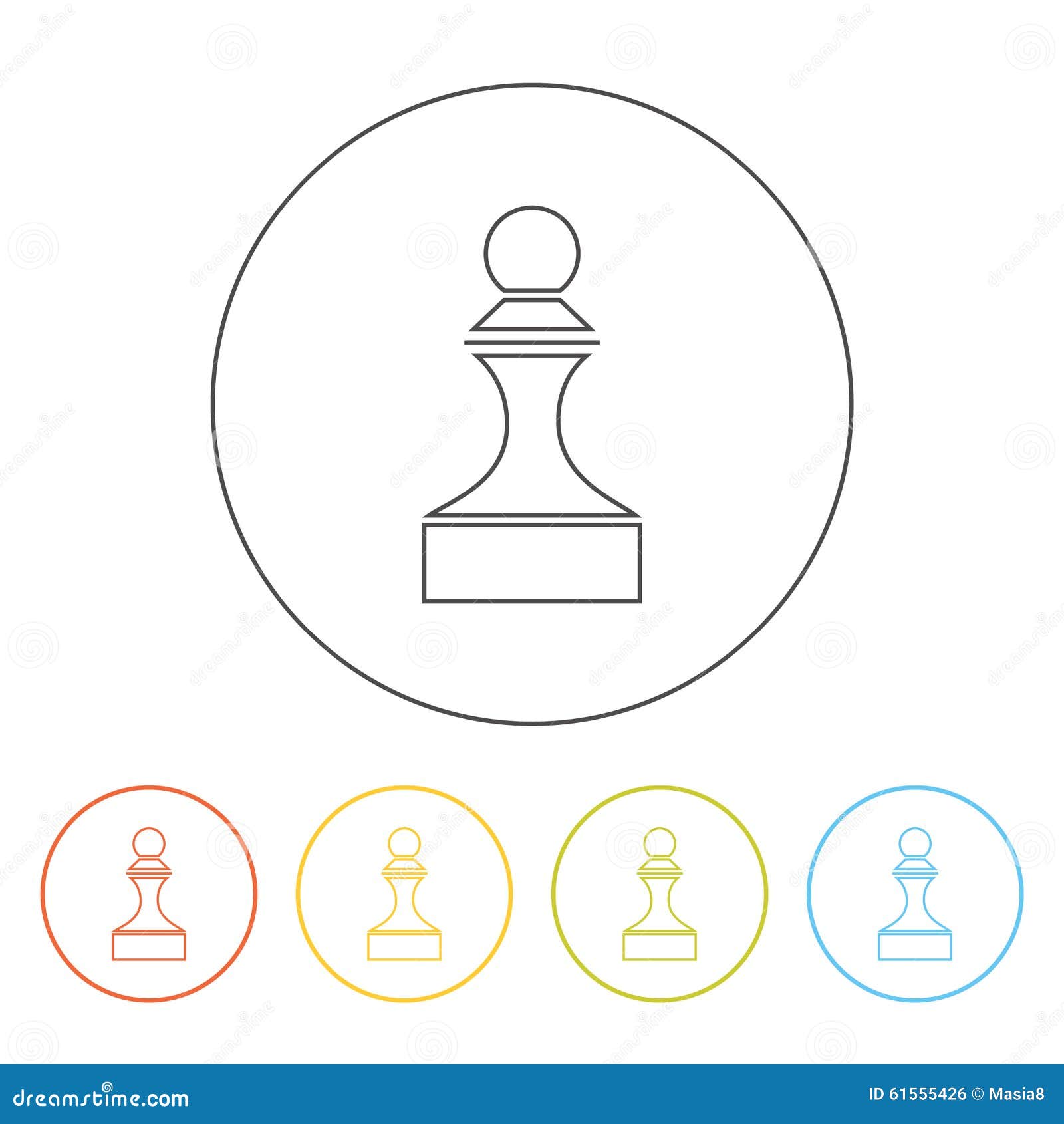 Outlined chess pawn symbol