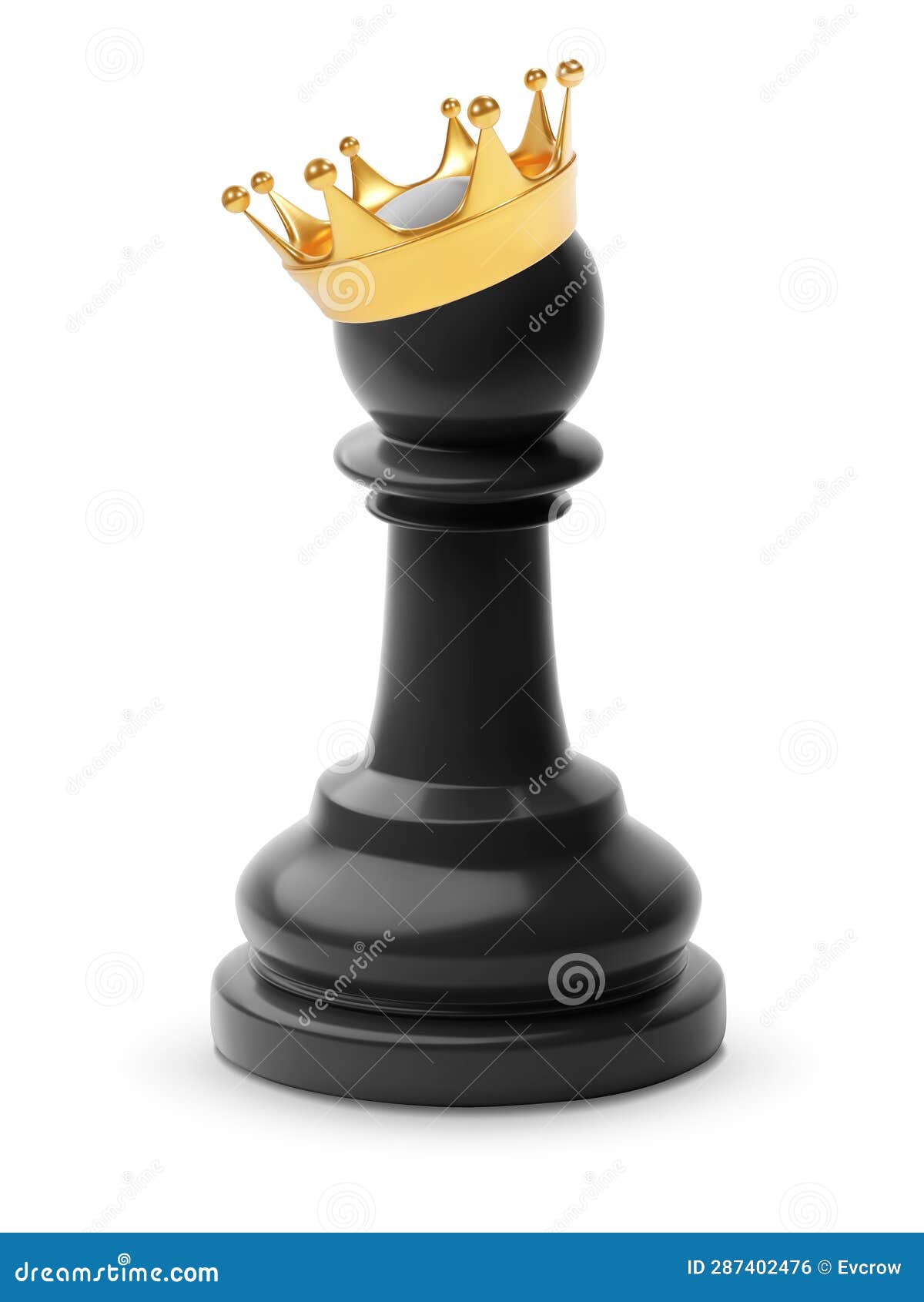 Pawn with king crown stock vector. Illustration of winner 287402476