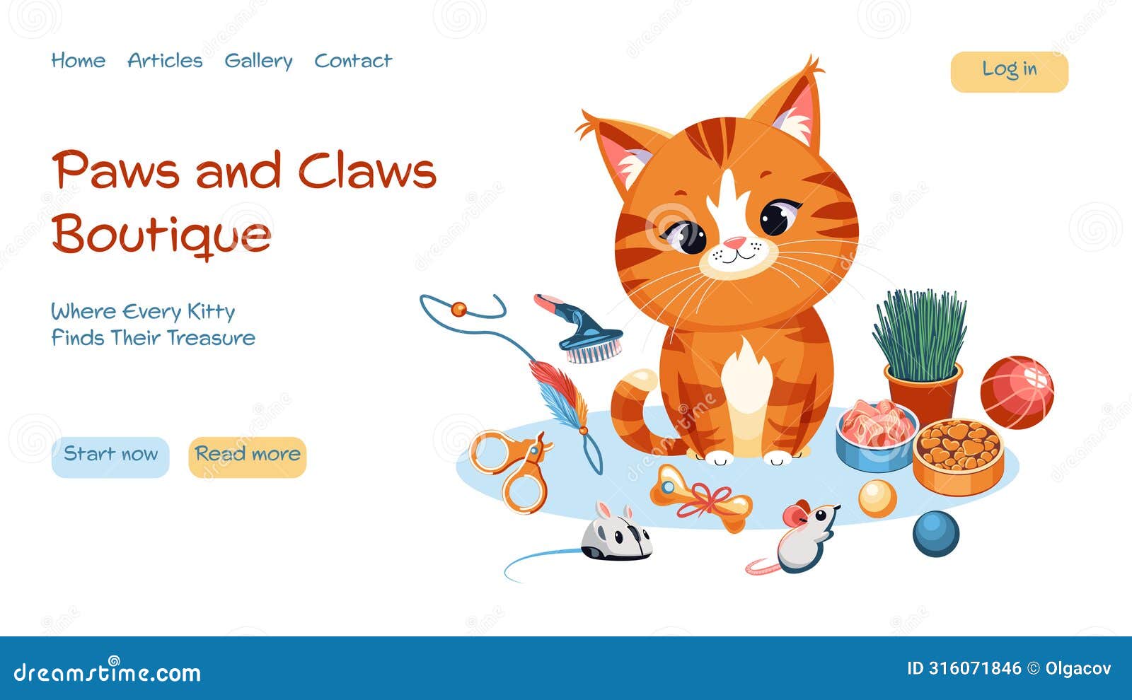 paws and claws boutique webpage