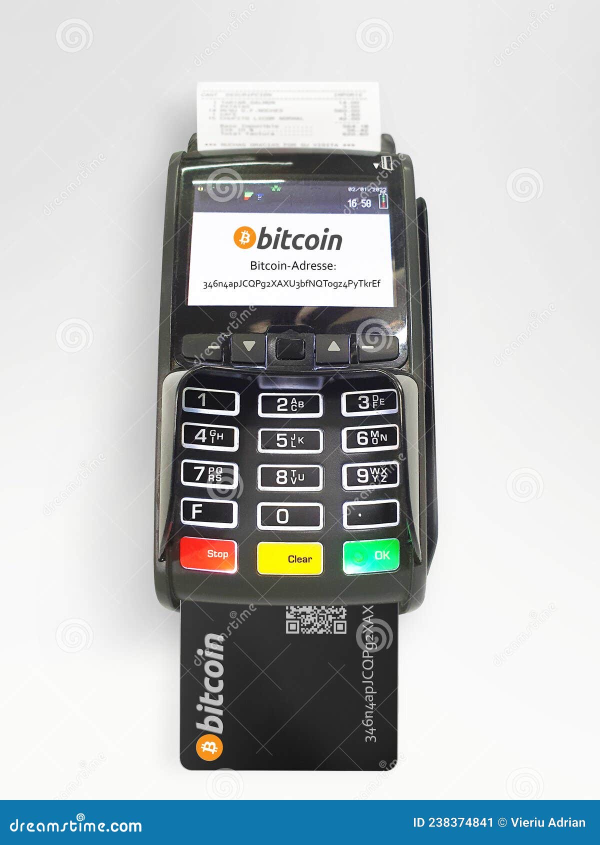 Pay with Bitcoin , Payment Machine POS Terminal Editorial Photo - Image of  coins, market: 238374841