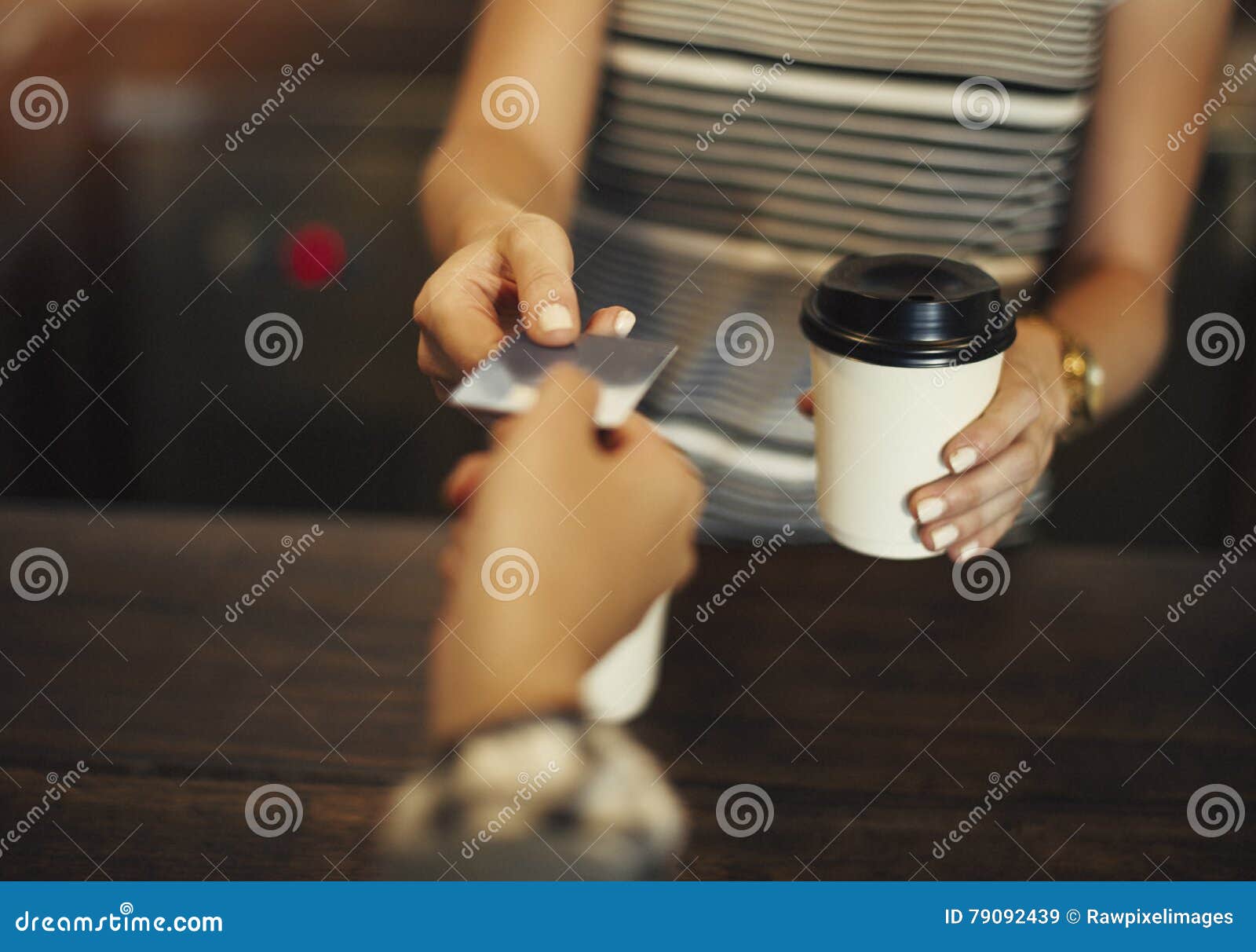Pay Coffee Shop Cafe Restaurant Concept Stock Image Image of joyful