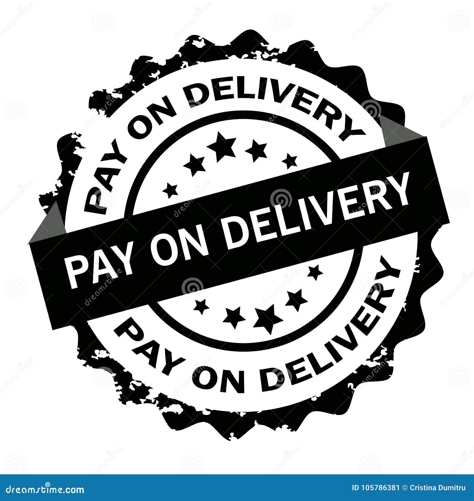 Pay on Delivery Black Stamp. Sign.Seal. Stock Vector Illustration of