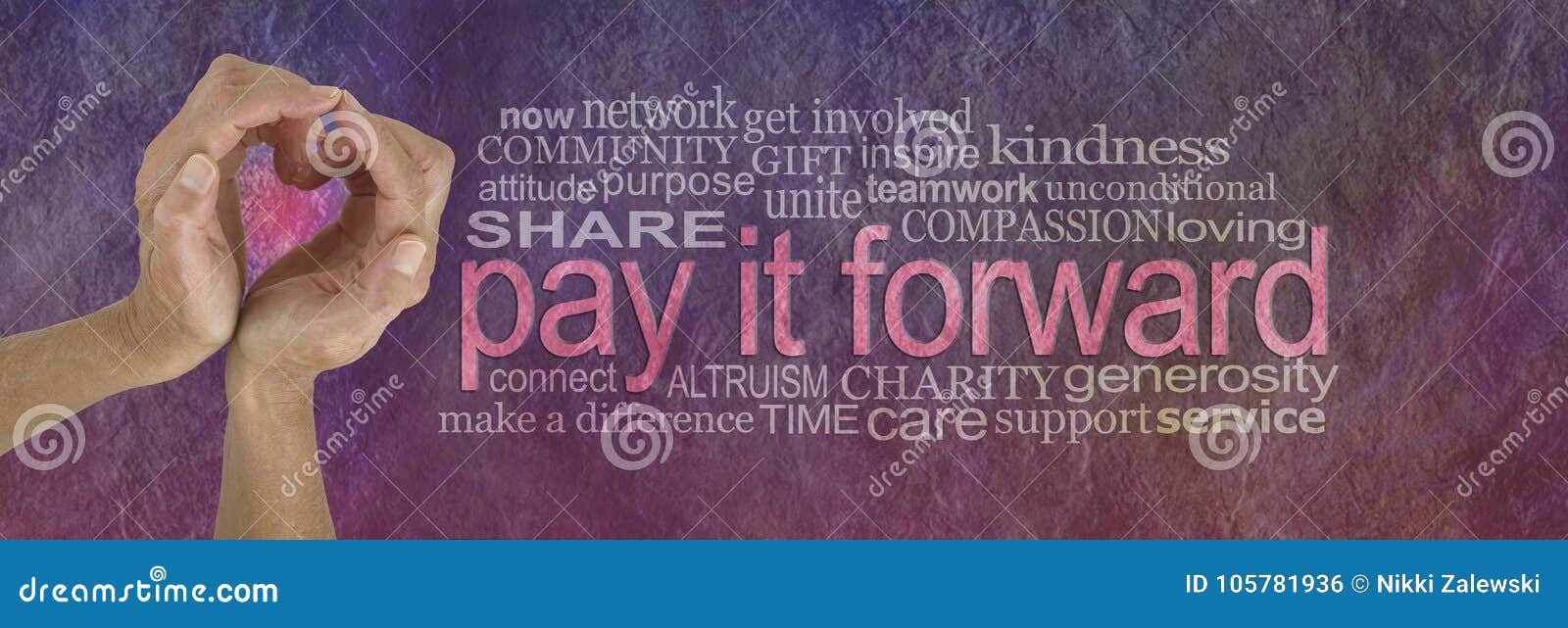 pay it forward with love word cloud