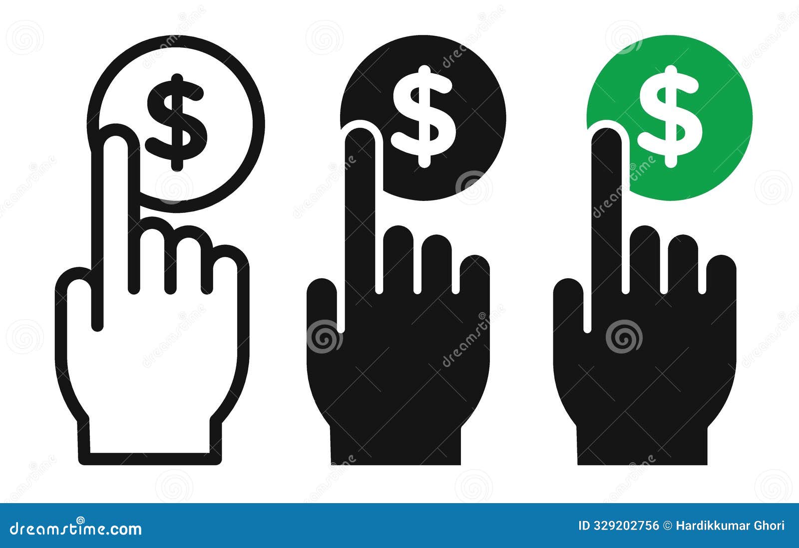 pay per click thin line icon set