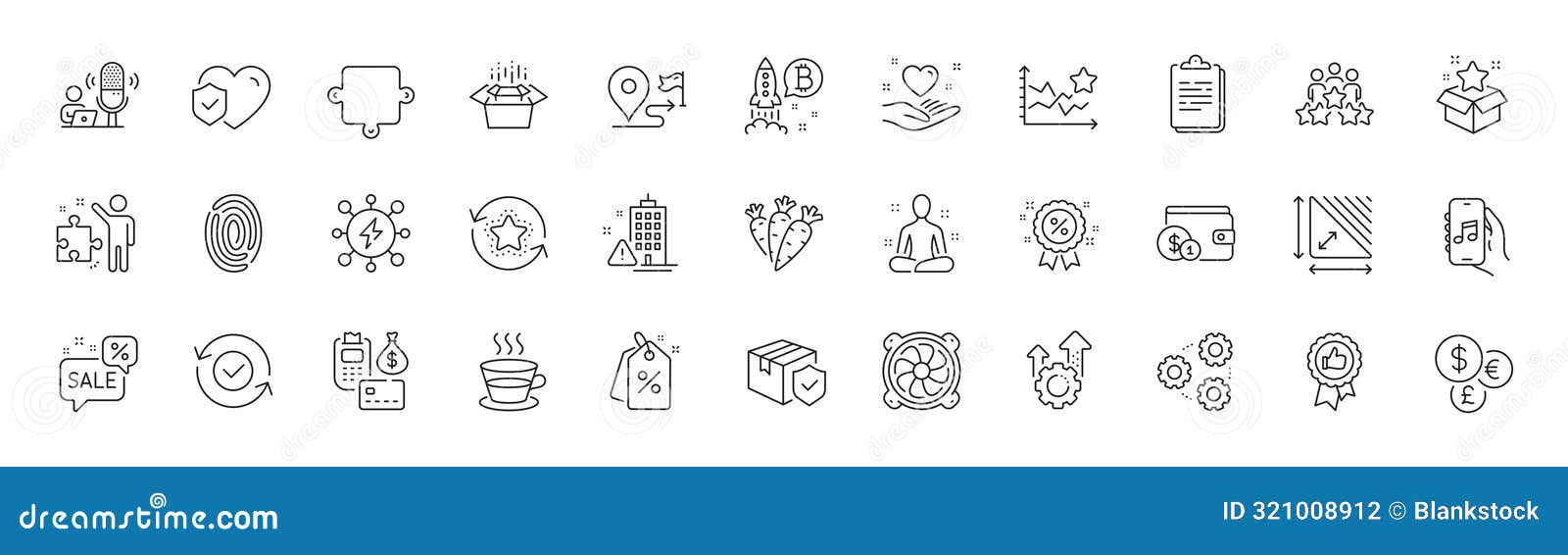payment, buying accessory and puzzle line icons. for web app, printing. line icons. 