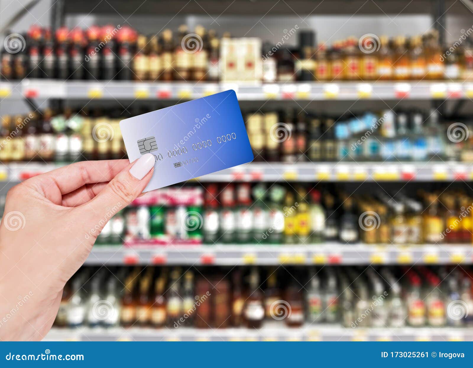 Payment by Card Purchase in the Alcohol Store Stock Image Image of closeup, display 173025261