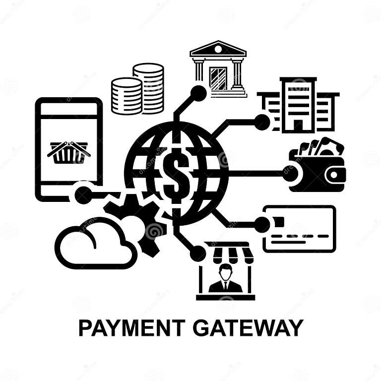 Payment Gateway Icon Isolated on Background Stock Vector - Illustration