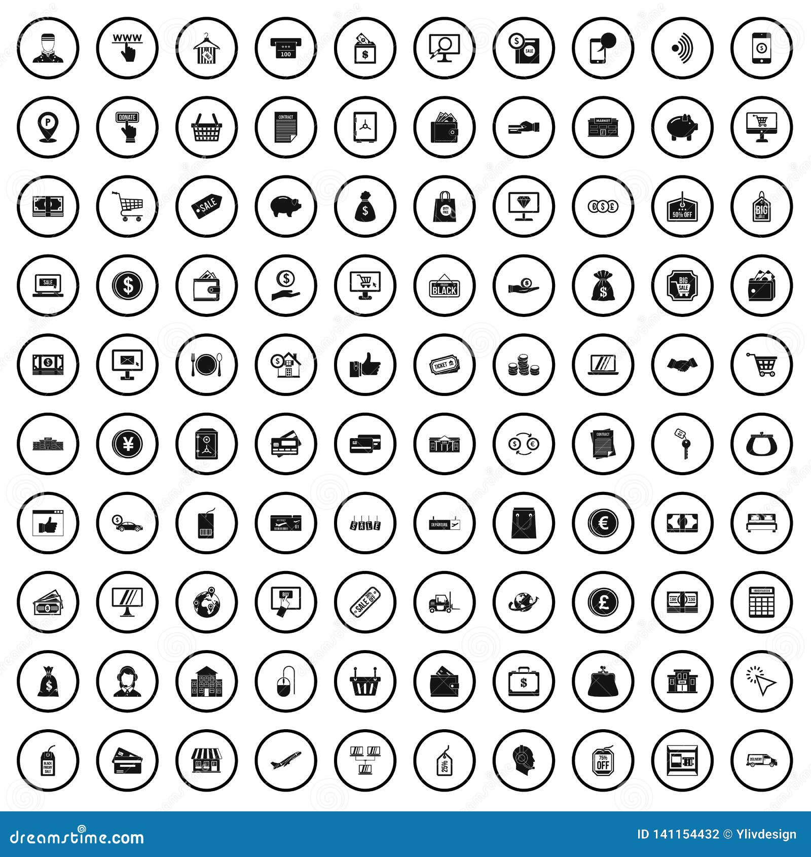 100 Payment Icons Set In Simple Style Stock Vector - Illustration of