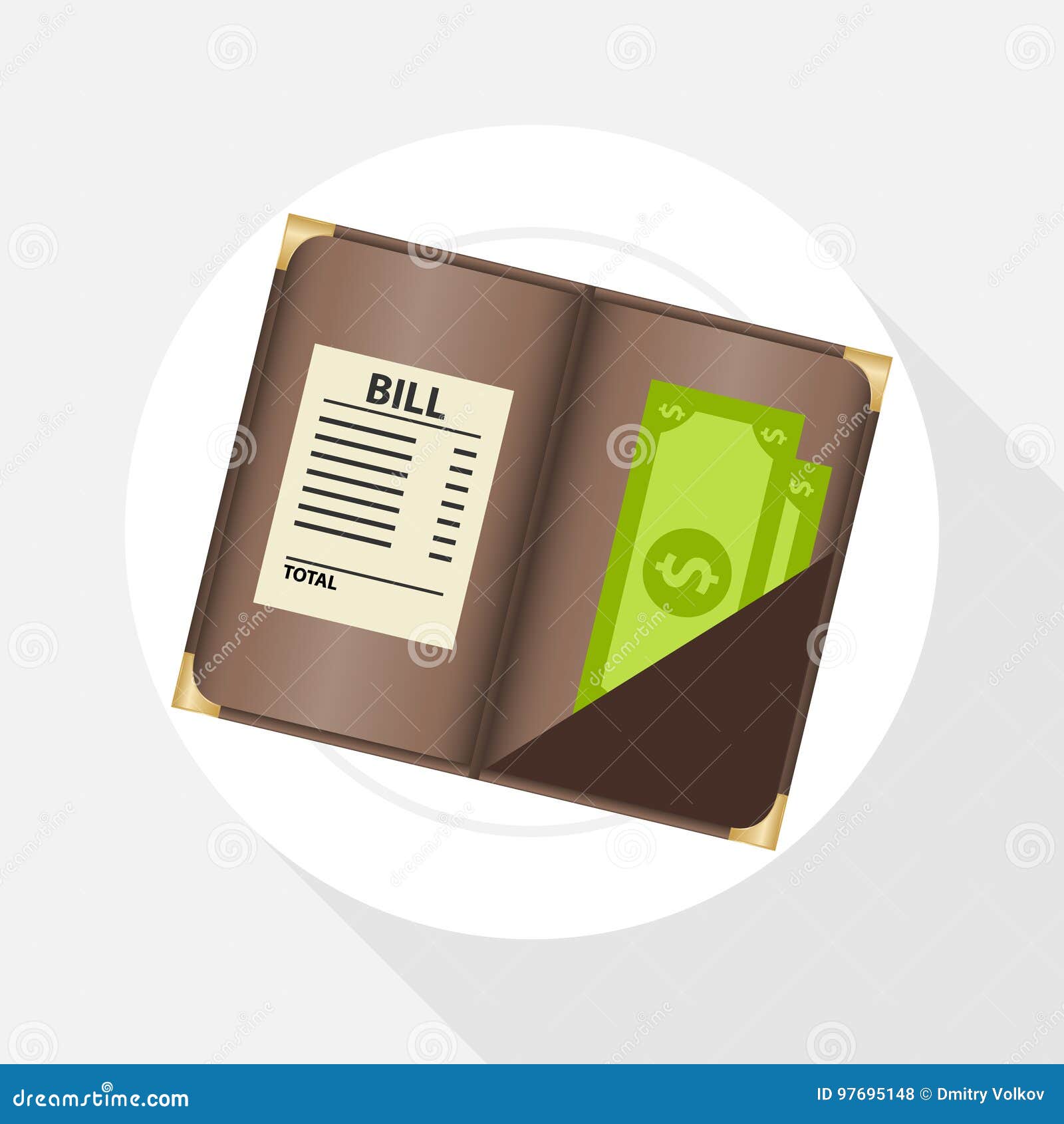 Payment of an Invoice in a Restaurant, Money with a Bill are on a Plate  Stock Vector - Illustration of invoice, design: 97695148, image size:1600x1690