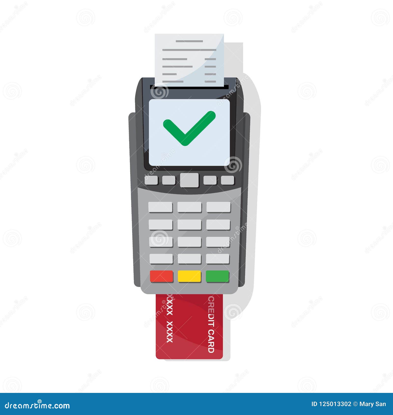 Payment Machine And Credit Card Icon In Flat Style. Stock