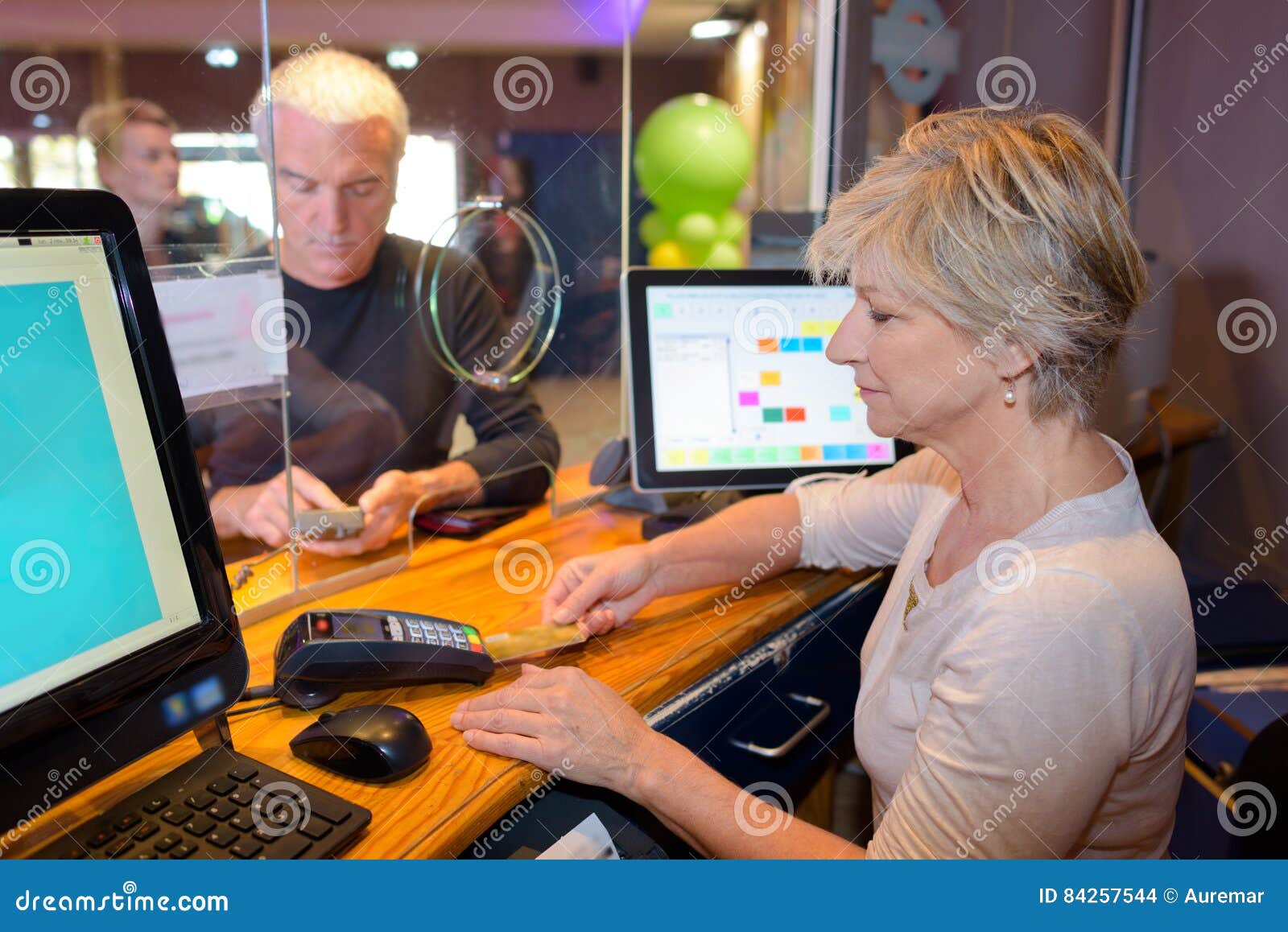 Payment for Purchased Ticket Stock Photo Image of buyer, counter